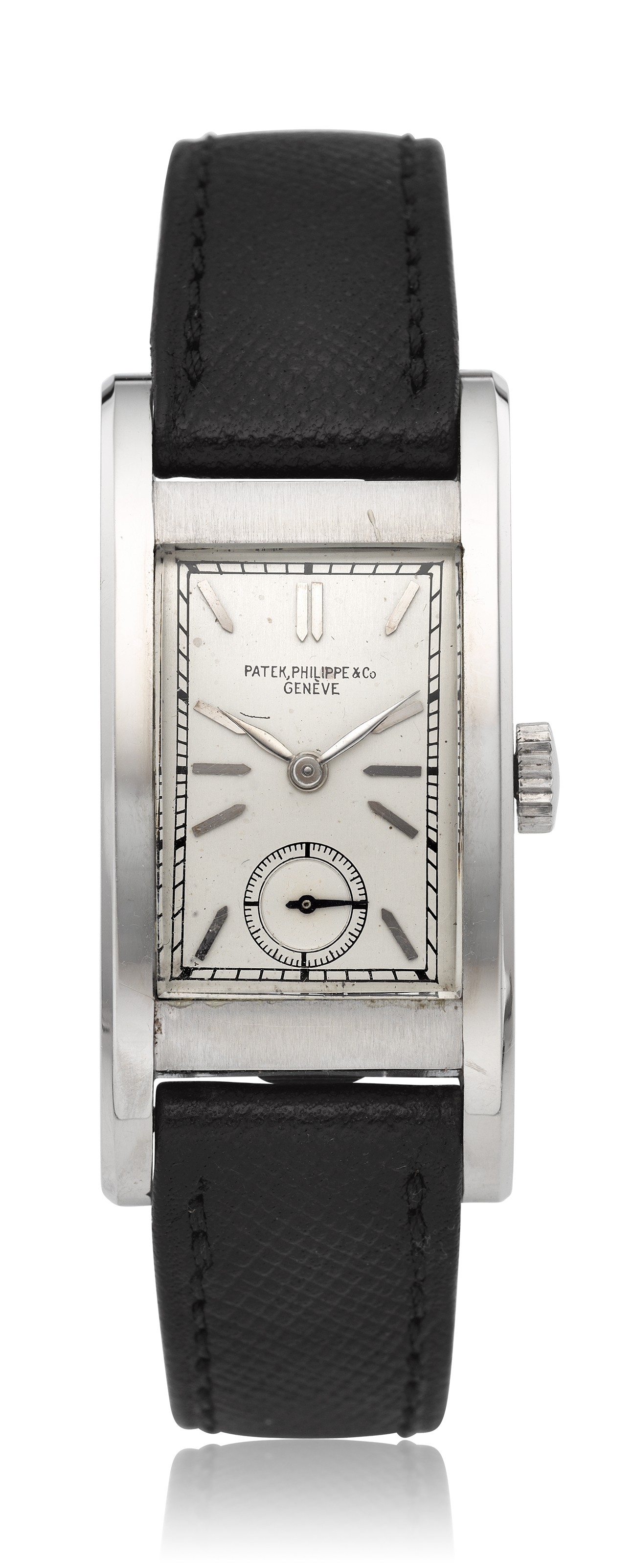 PATEK PHILIPPE, STEEL RECTANGULAR WATCH, REF. 490, | Christie’s