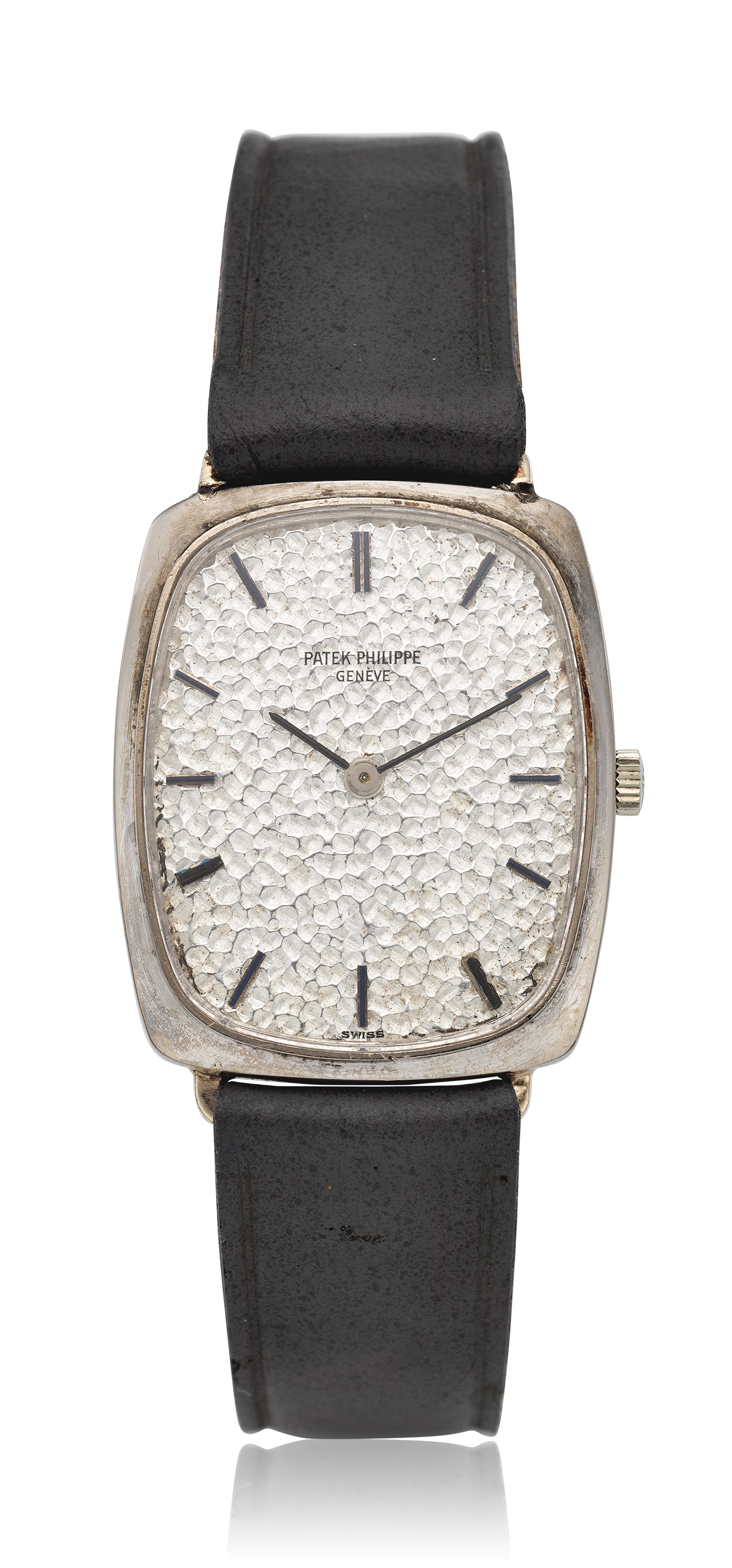 PATEK PHILIPPE, STEEL RECTANGULAR WATCH, REF. 490, | Christie's