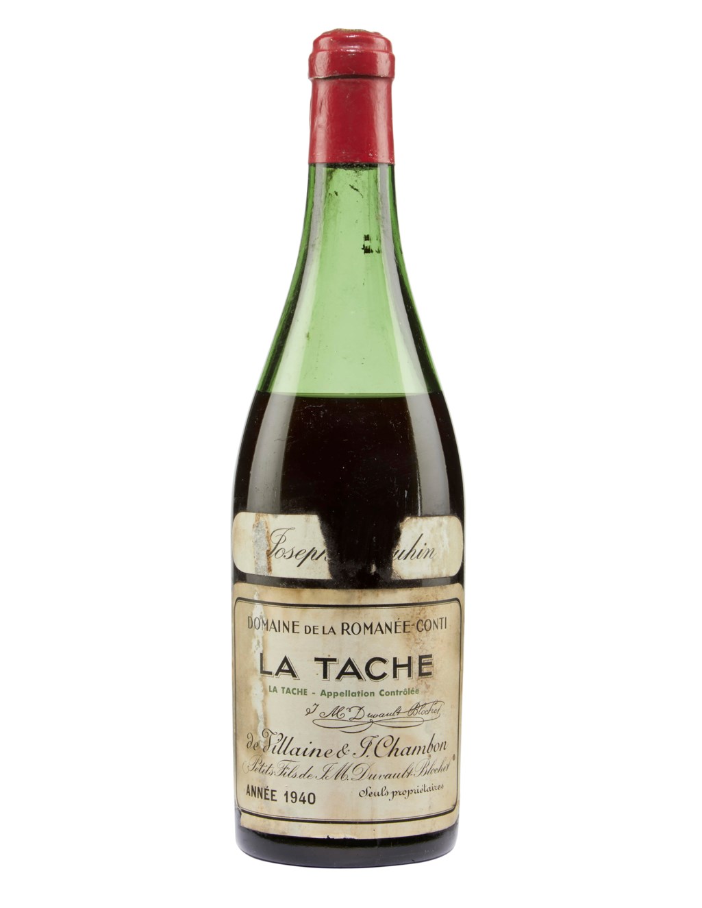 Domaine De La Romanee Conti La Tache 1940 Grand Cru Cote De Nuits Christie S Sodivin is the specialist in vintage fine wines. domaine de la romanee conti la tache 1940