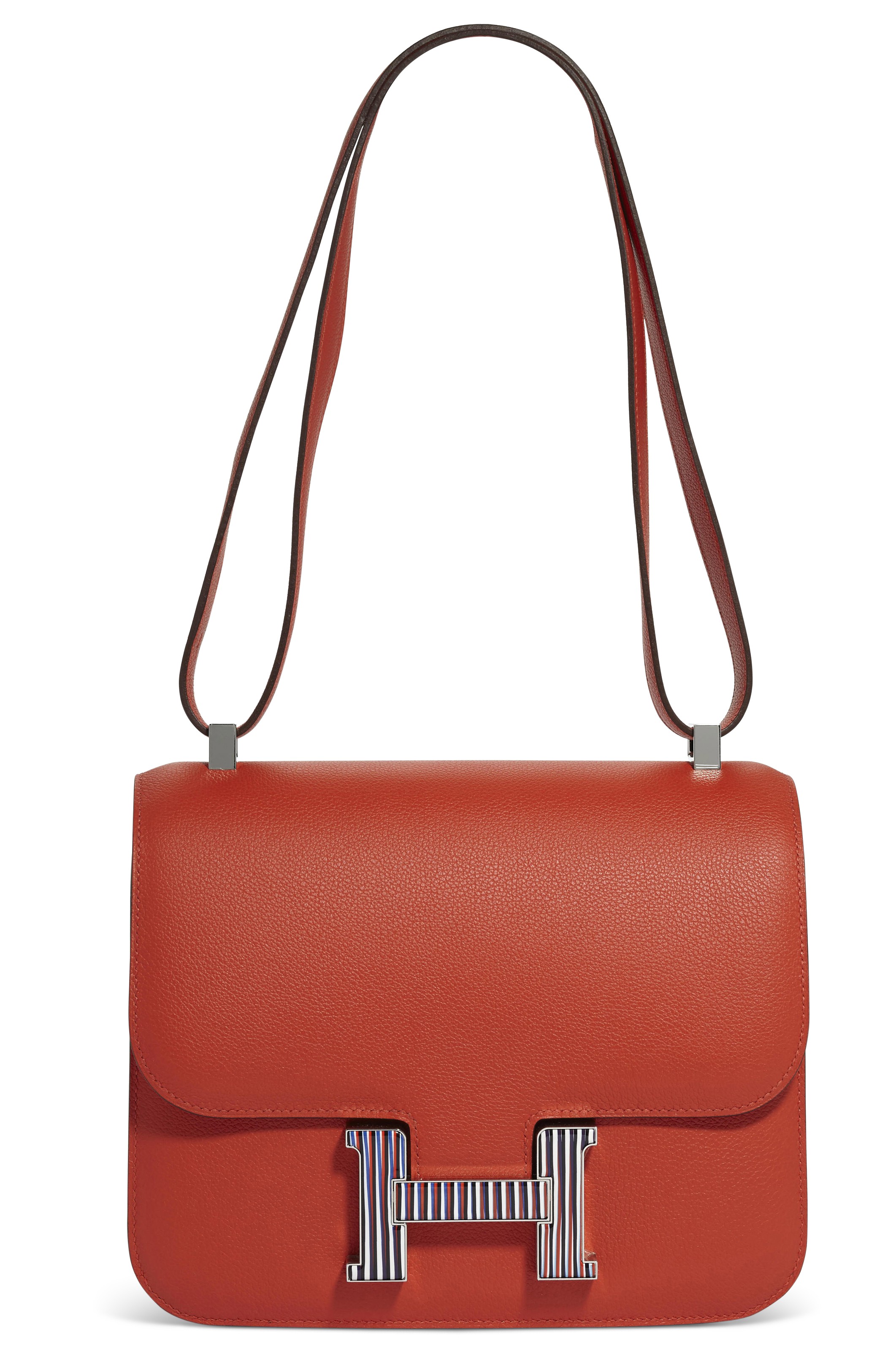 A LIMITED EDITION CAPUCINE EVERCOLOR LEATHER OPTIQUE CONSTANCE 24 WITH ...