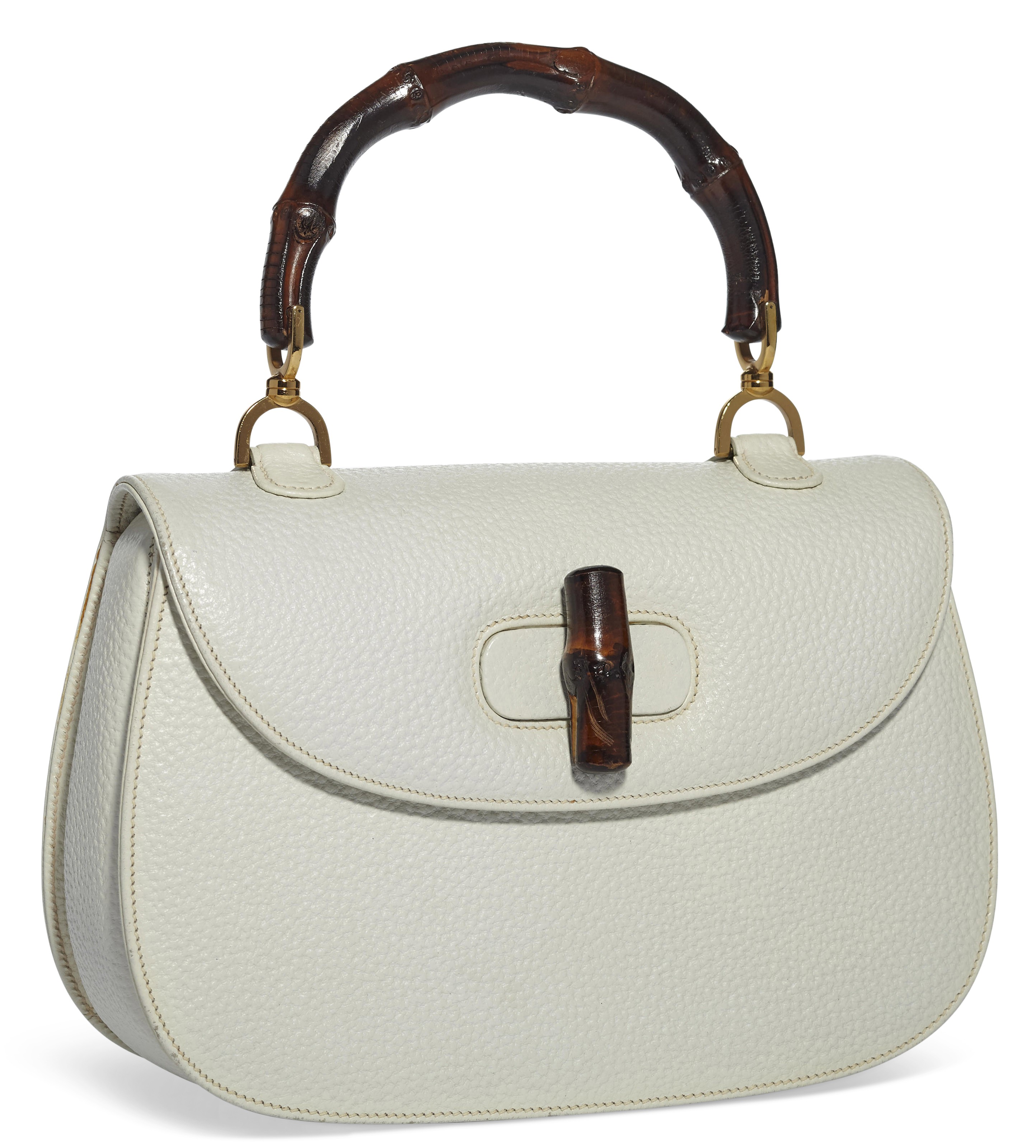 Gucci white bamboo bag hotsell