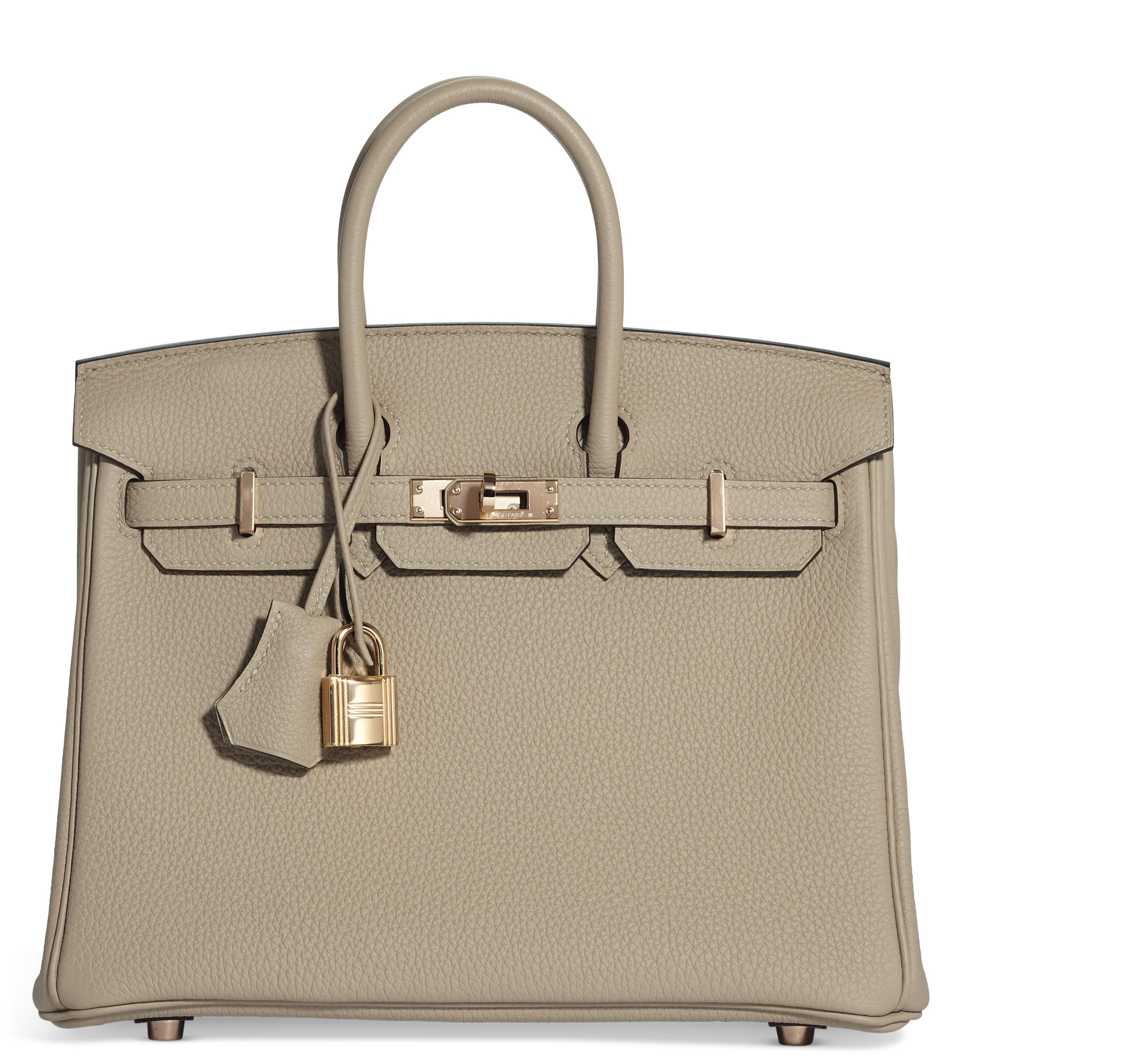 A GRIS TOURTERELLE TOGO LEATHER BIRKIN 25 WITH ROSE GOLD HARDWARE