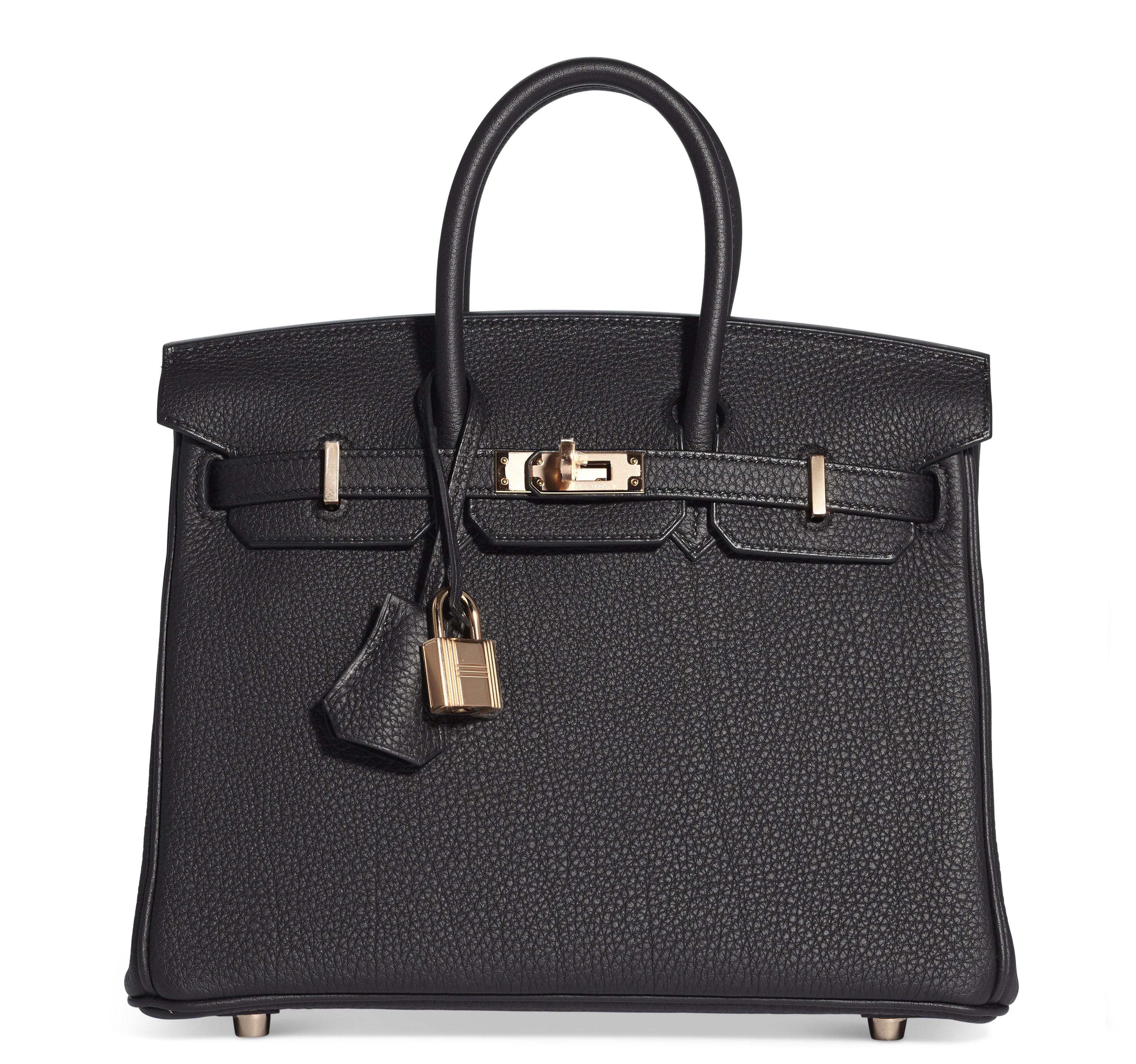 A BLACK TOGO LEATHER BIRKIN 25 WITH ROSE GOLD HARDWARE, HERMÈS, 2018 | Christie's