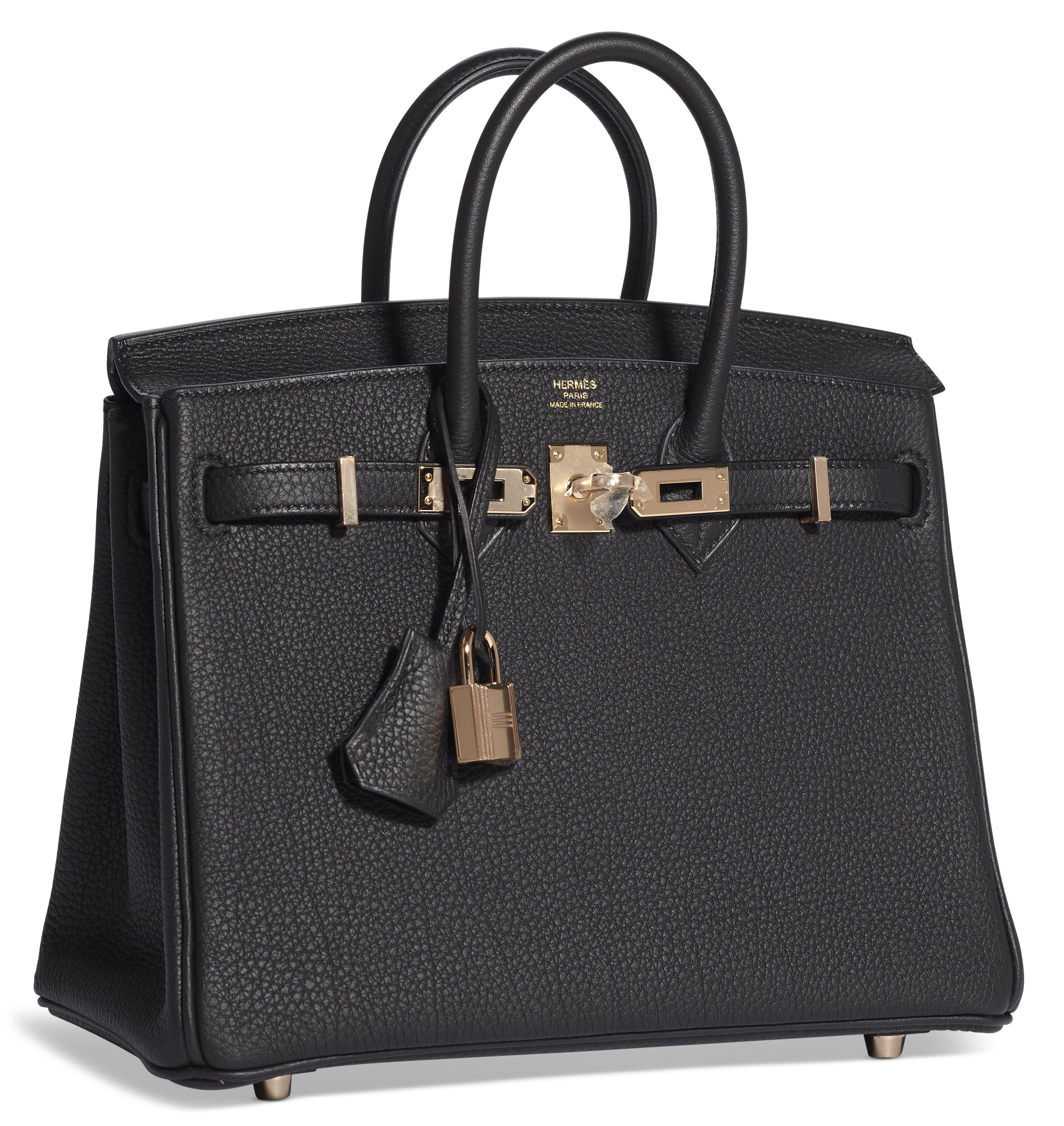 A BLACK TOGO LEATHER BIRKIN 25 WITH ROSE GOLD HARDWARE HERMES 2018 Christie s