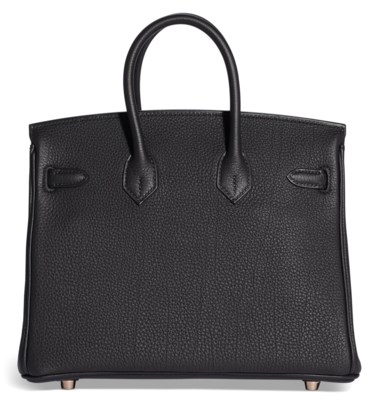 A BLACK TOGO LEATHER BIRKIN 25 WITH ROSE GOLD HARDWARE, HERMÈS, 2018 | Christie's