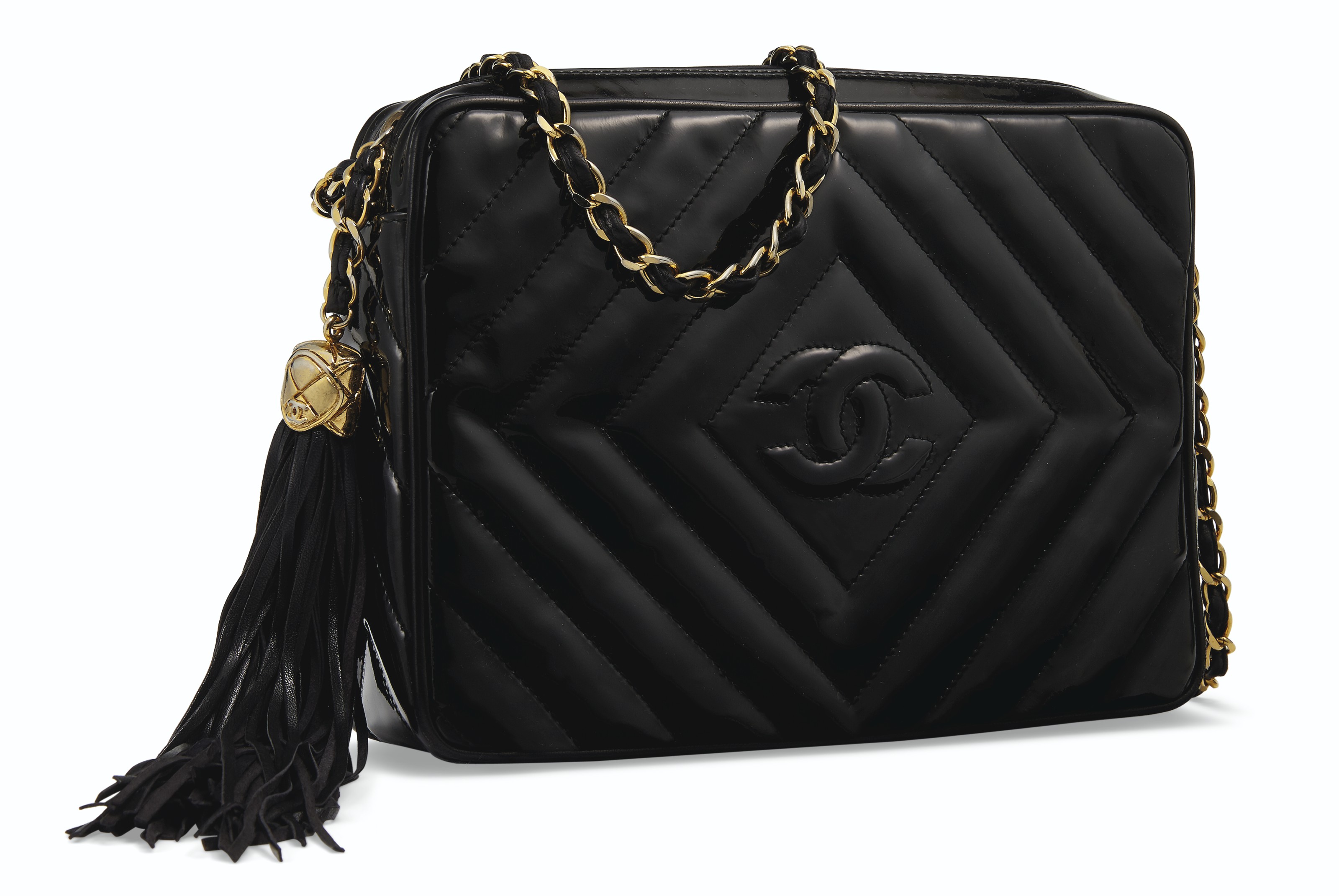 Chanel chevron camera bag top