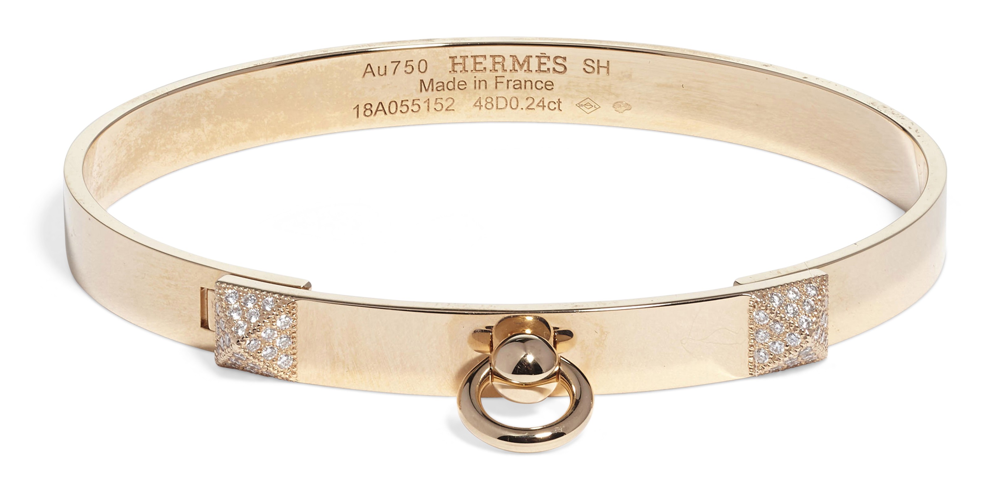 A 18k Rose Gold Diamond Collier De Chien Small Bracelet Hermes Christie S