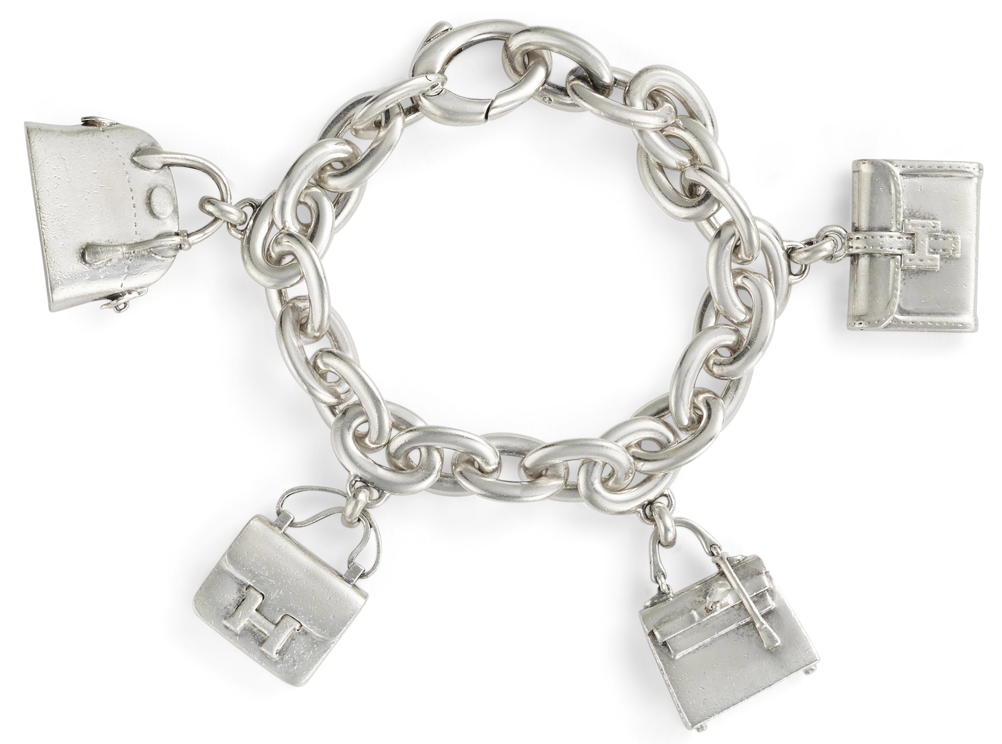 Silver bag best sale charm