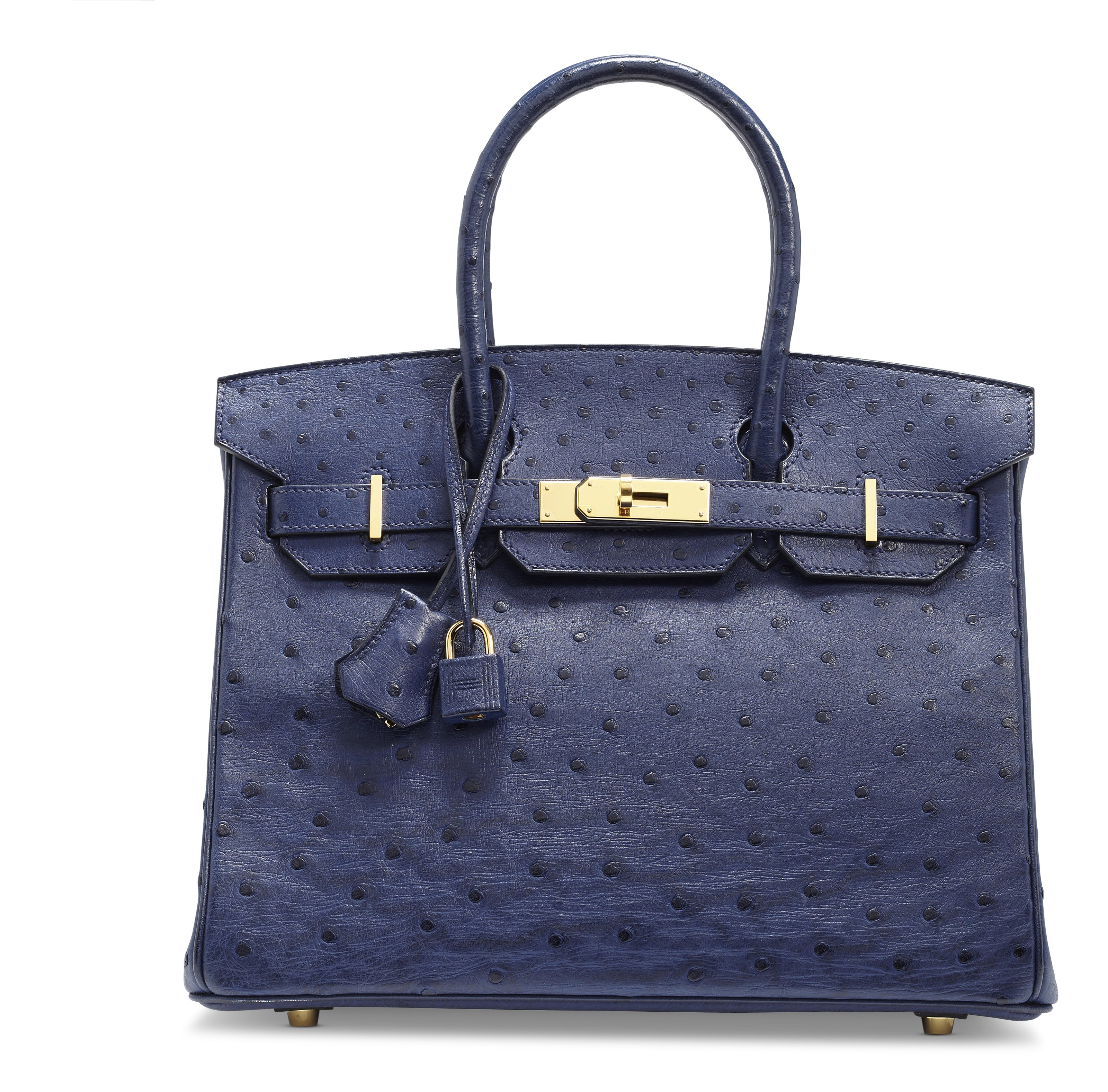 A BLEU IRIS OSTRICH BIRKIN 30 WITH GOLD HARDWARE, HERMÈS, 2015