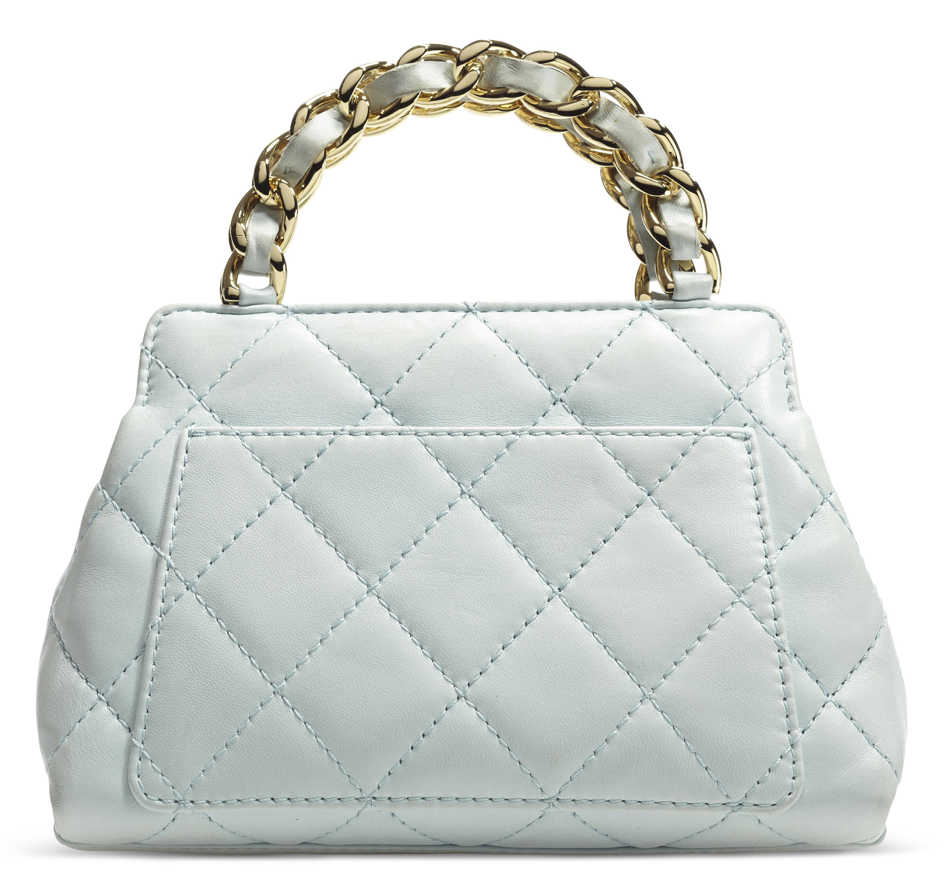 A LIGHT BLUE LAMBSKIN LEATHER TOP HANDLE BAG WITH GOLD HARDWARE CHANEL 2004 2005 Christie s