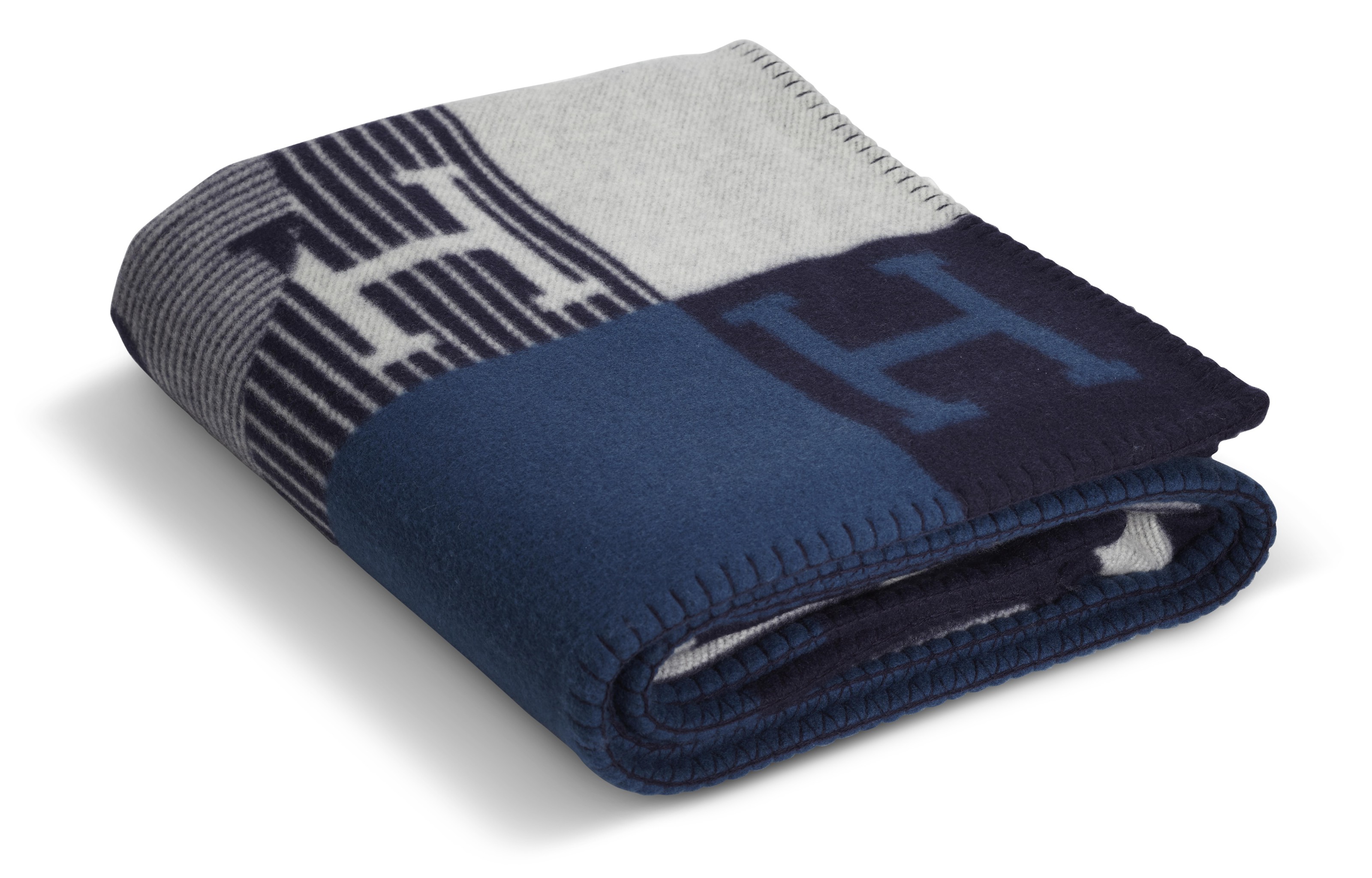 A PETROLE MARINE MARINO WOOL CASHMERE ECHECS ET THAMES THROW
