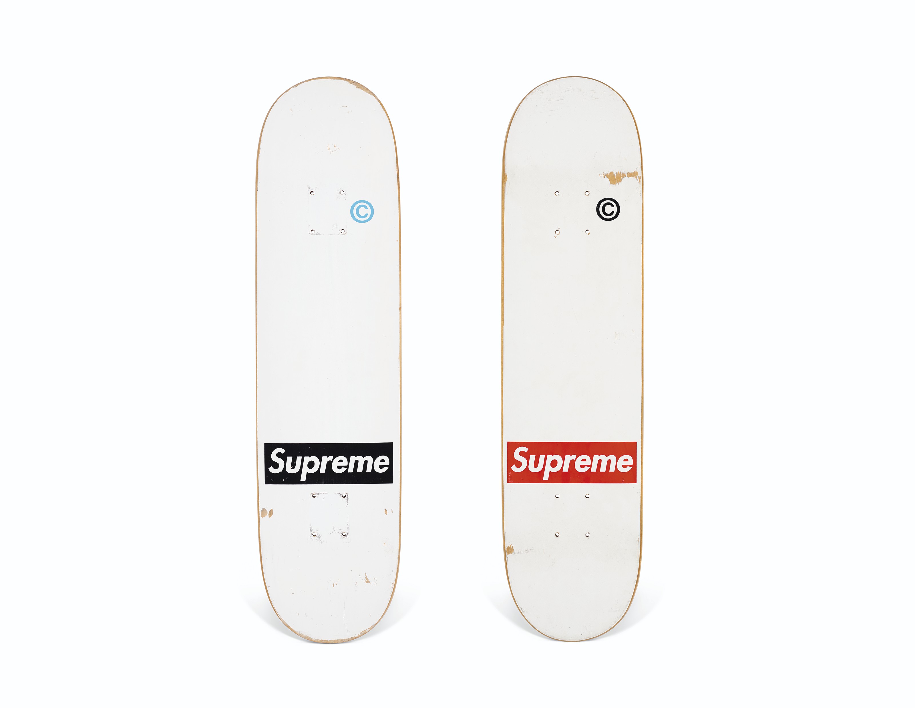 A SET OF TWO COPYRIGHT SKATEBOARDS, SUPREME, 1998 | Christie's