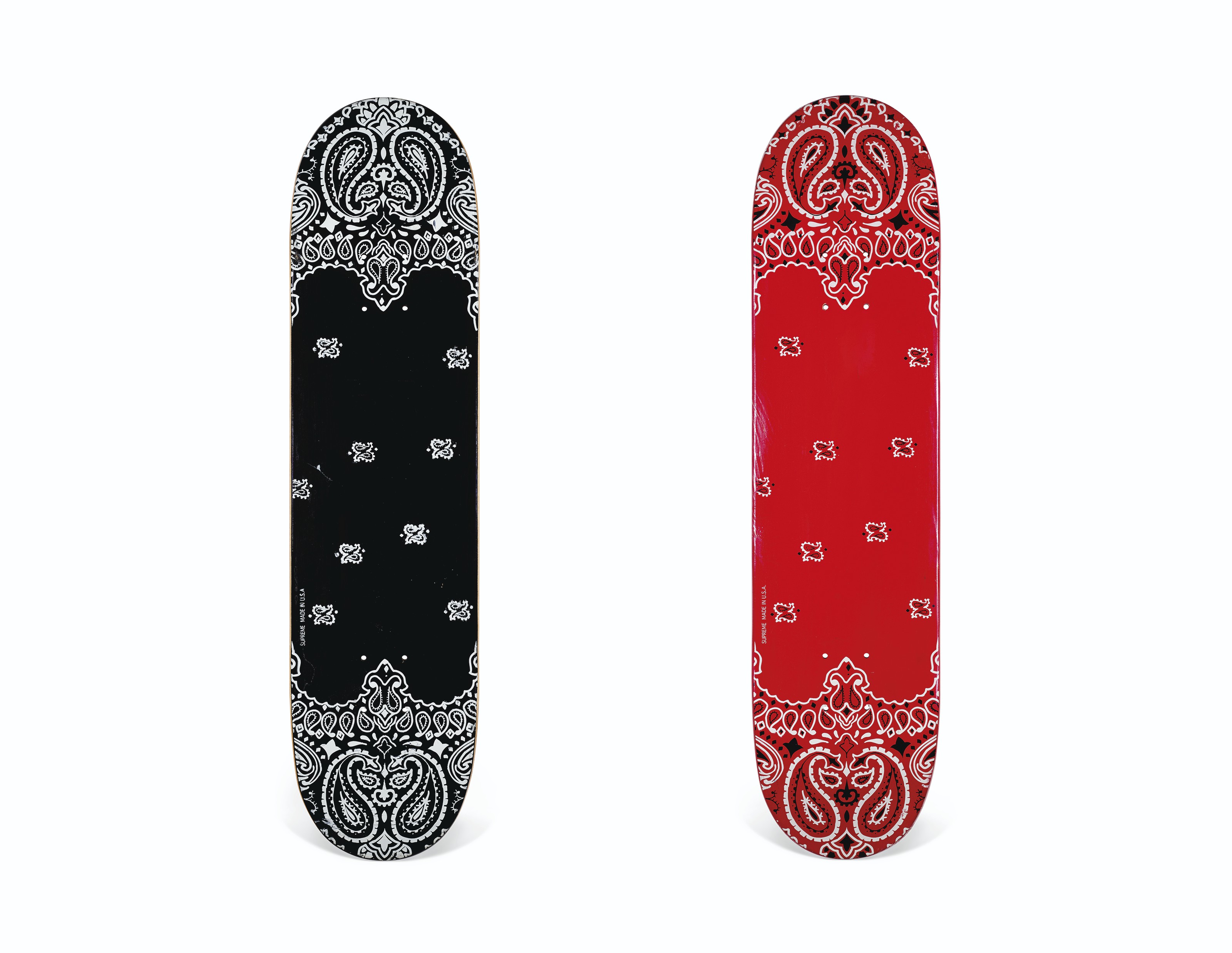 A SET OF TWO PAISLEY SKATEBOARDS, SUPREME, 2001 | Christie