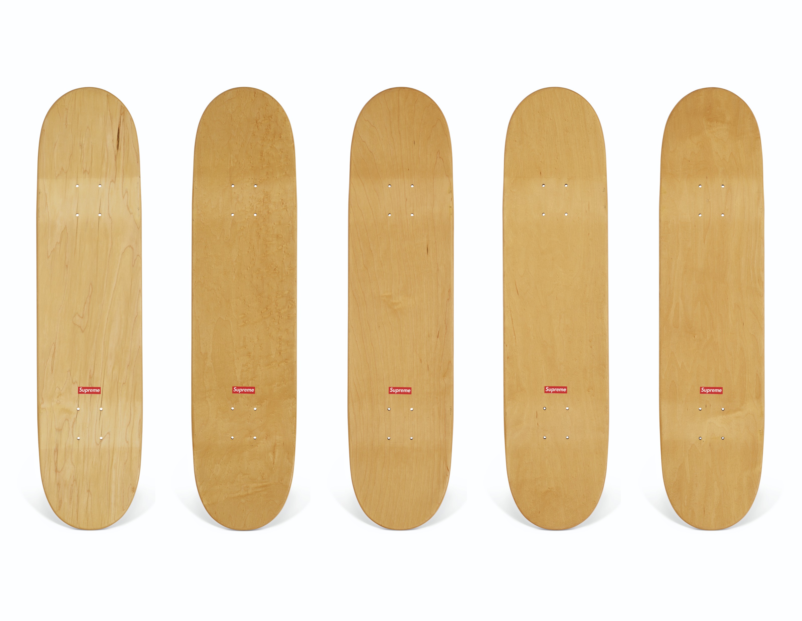 A SET OF FIVE LAST SUPPER SERIES SKATEBOARDS SUPREME 2002