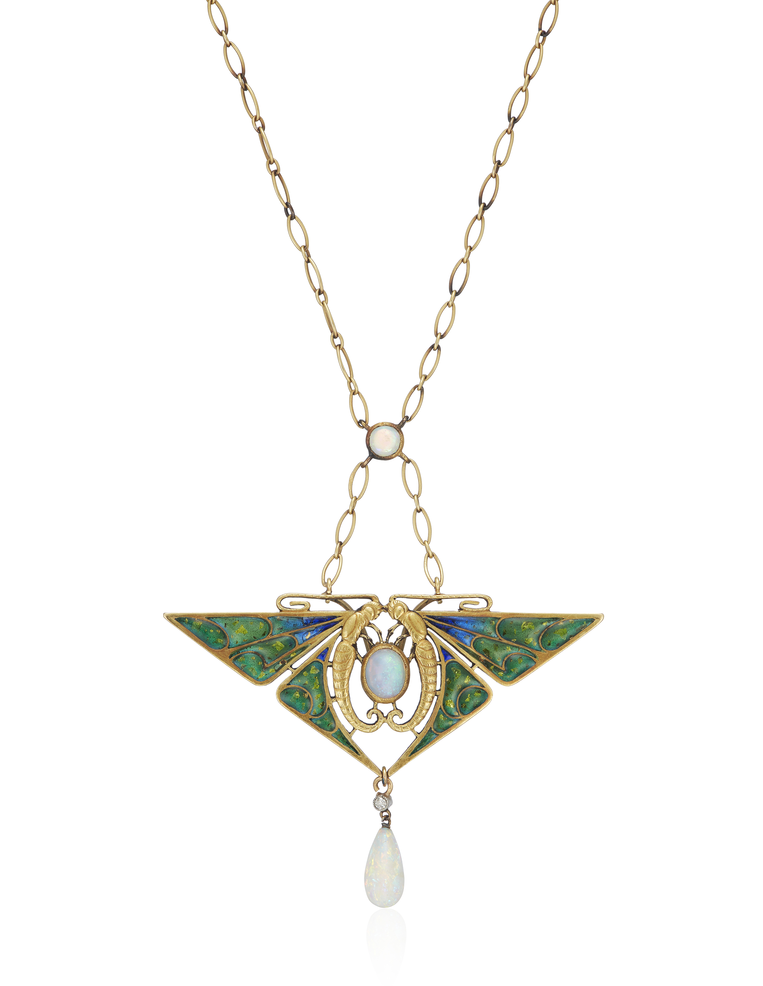 ART NOUVEAU ENAMEL AND OPAL PENDANT NECKLACE, Christie’s