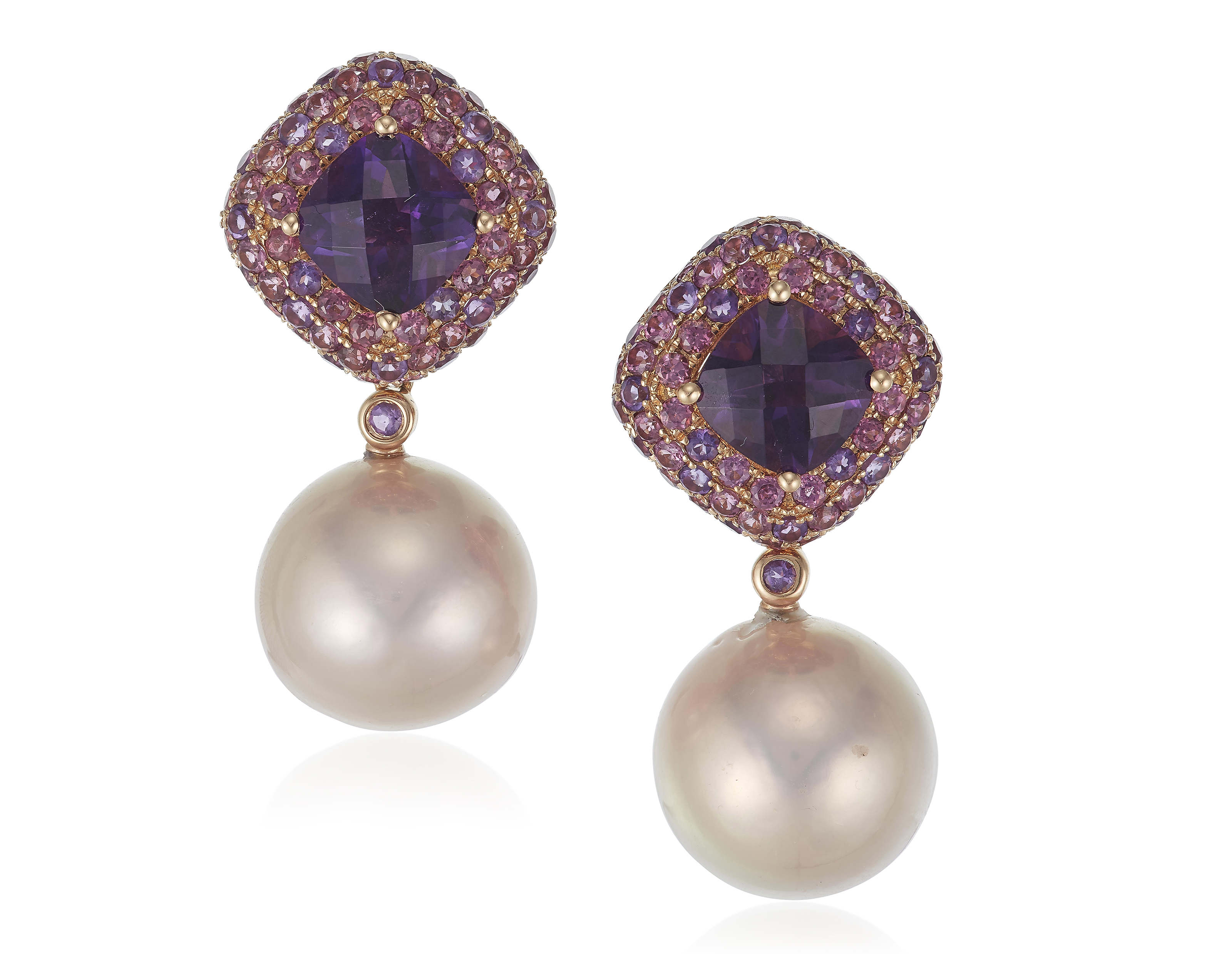 CULTURED PEARL AND AMETHYST EARRINGS, Christie’s