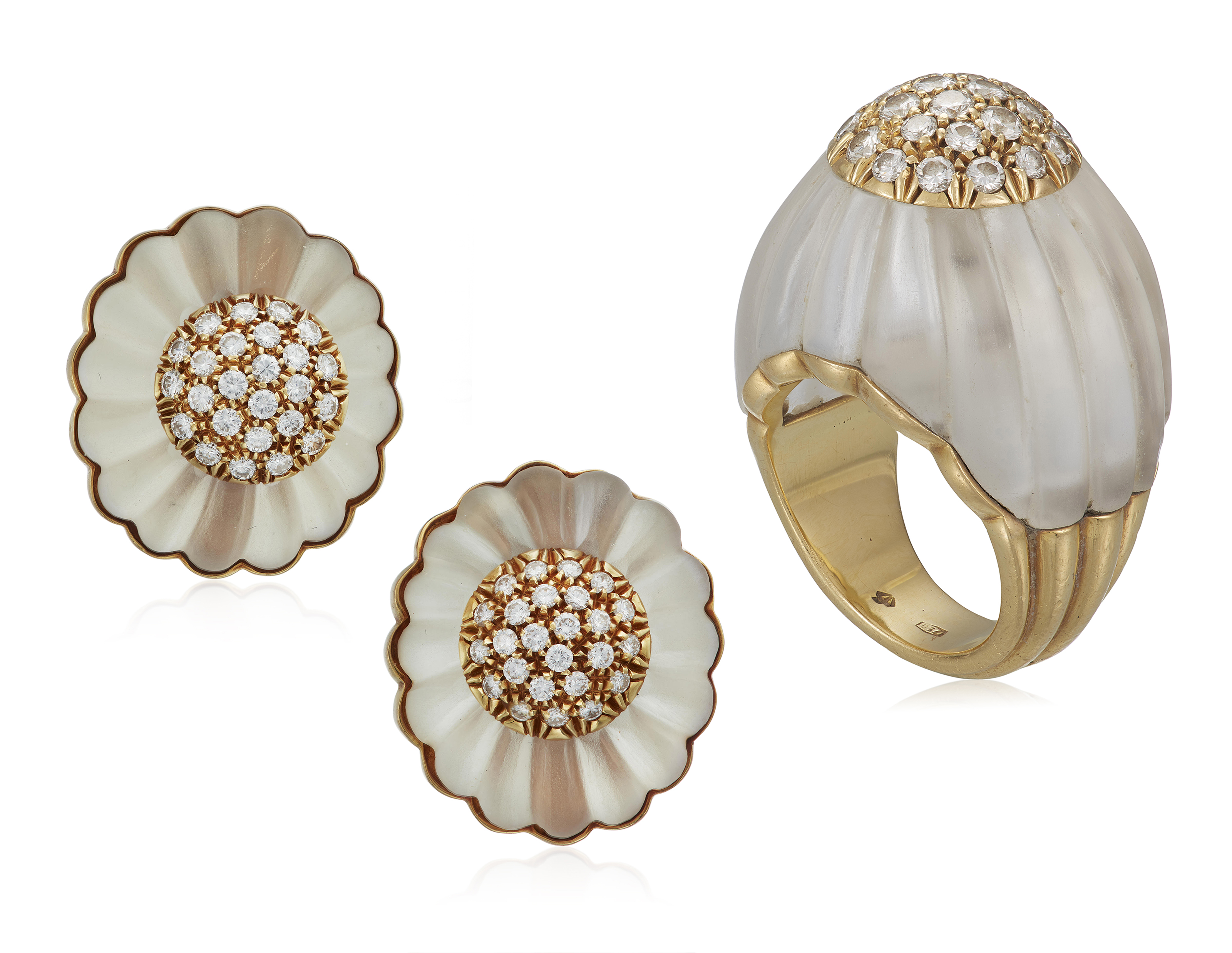 ROCK CRYSTAL AND DIAMOND RING AND EARRINGS, | Christie’s