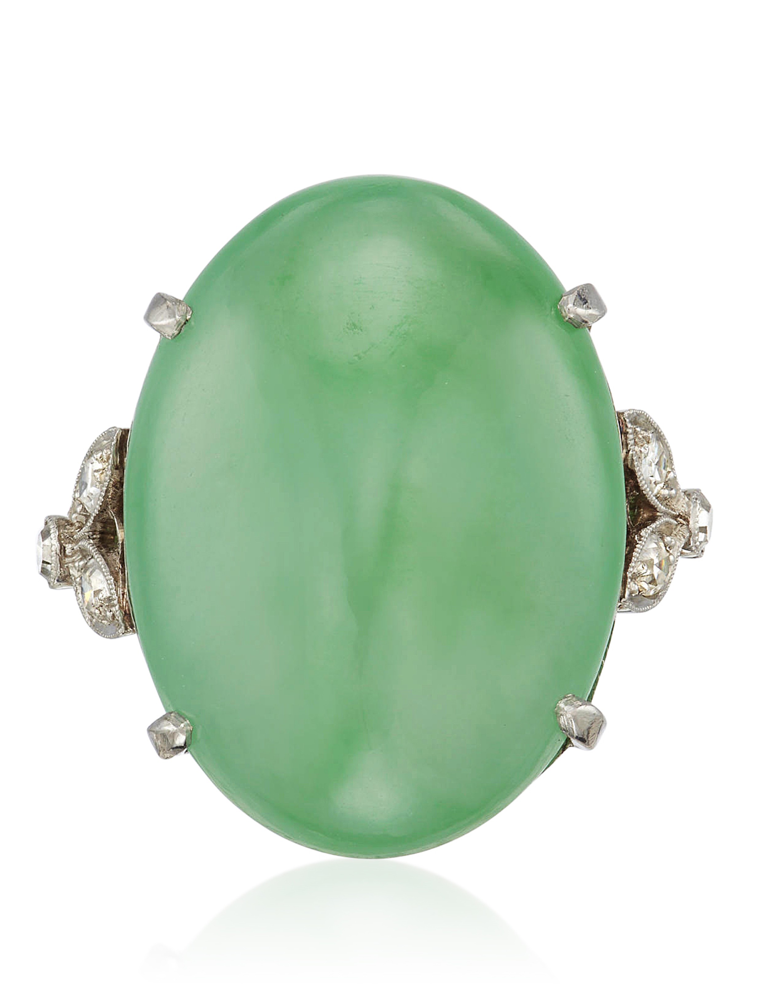 JADEITE JADE AND DIAMOND RING WITH GIA REPORT Christie s