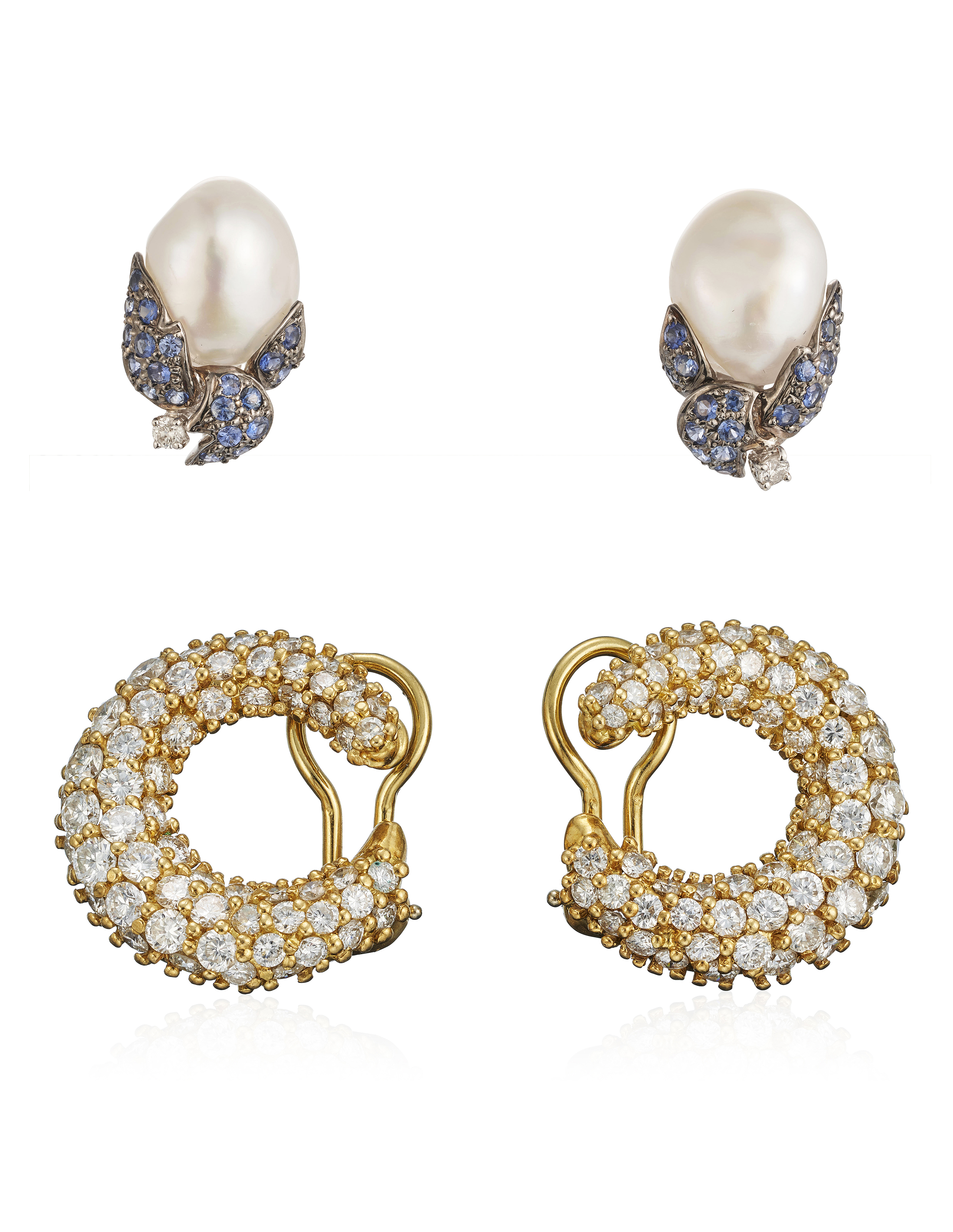 TWO PAIRS OF EARRINGS, MULTI-GEM AND DIAMOND, | Christie’s