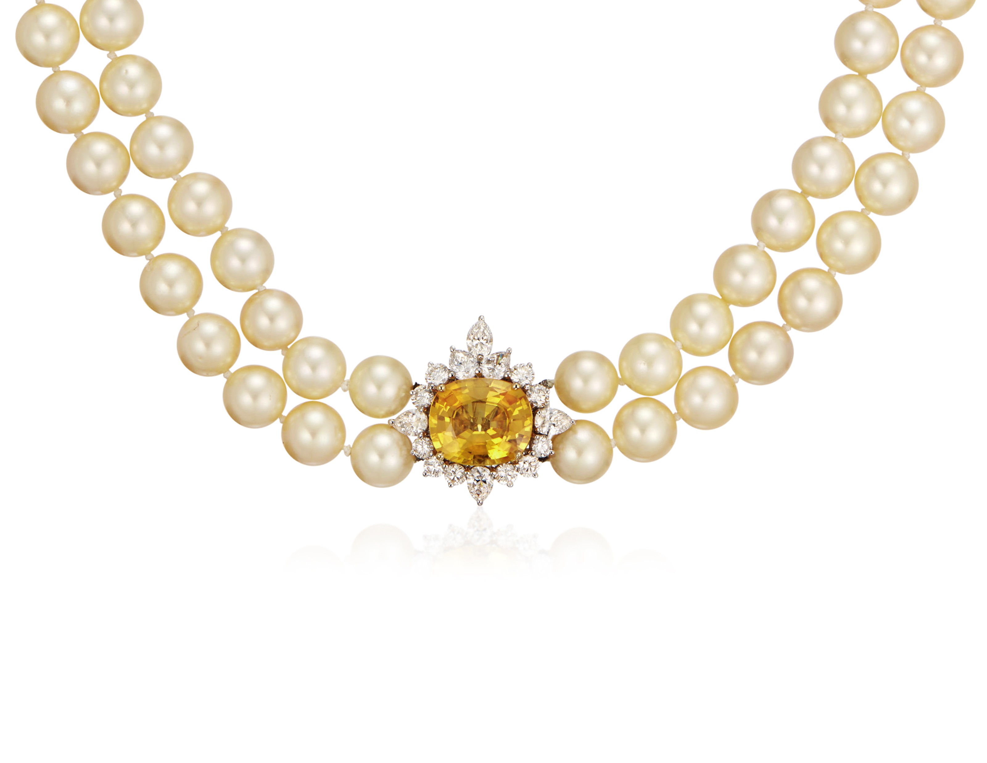 Yellow sapphire shop and pearl