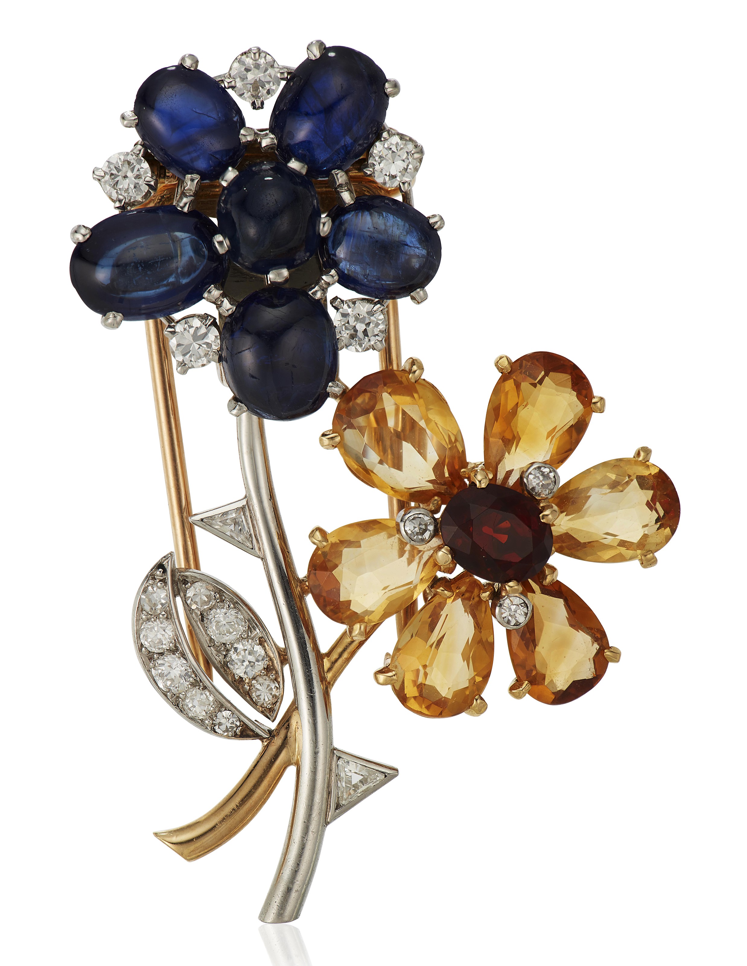 CARTIER DIAMOND AND MULTIGEM FLOWER BROOCH, Christie’s