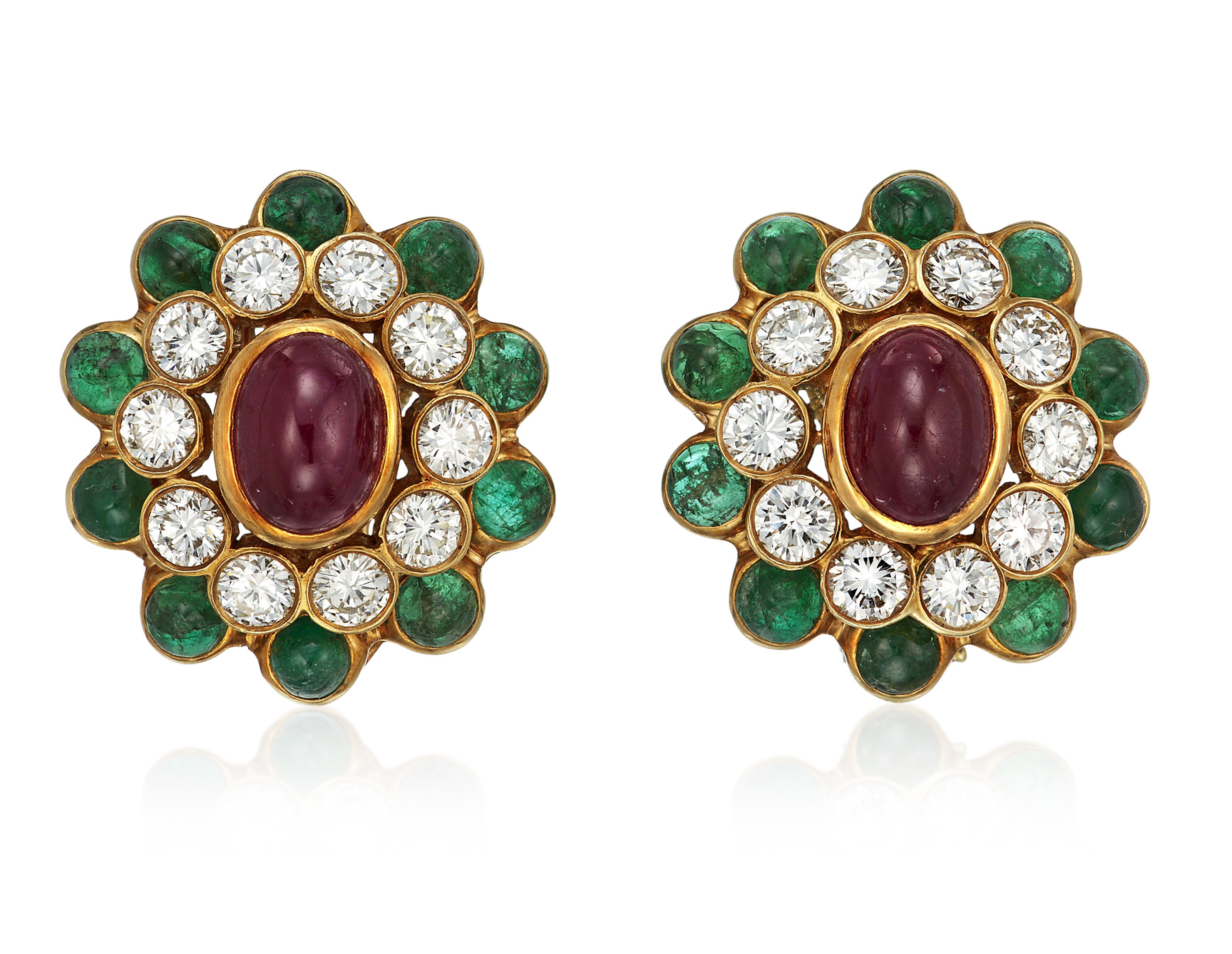 Ruby emerald earrings clearance