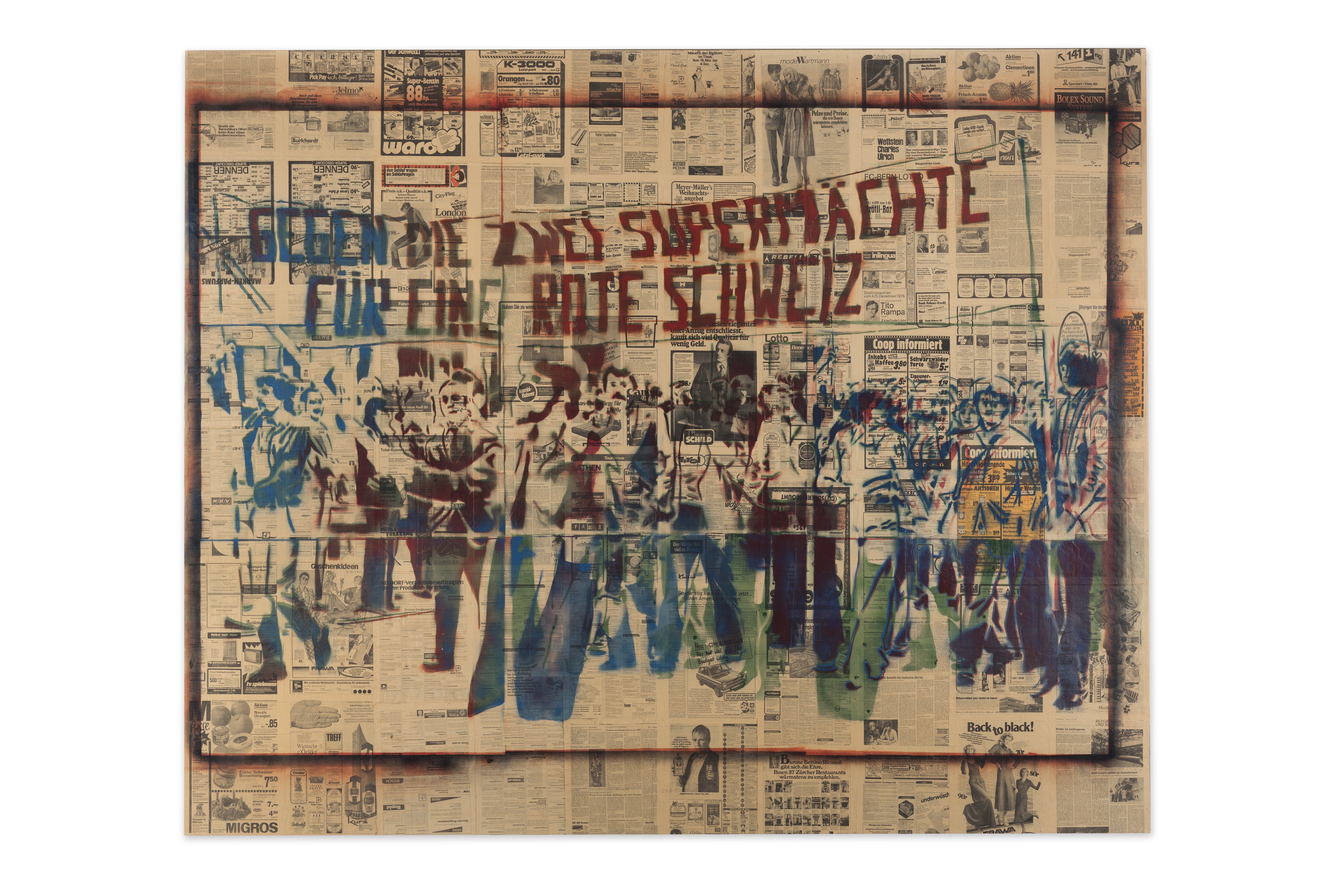 Visitors walk past the work Sigmar Polke We Petty Bourgeois!