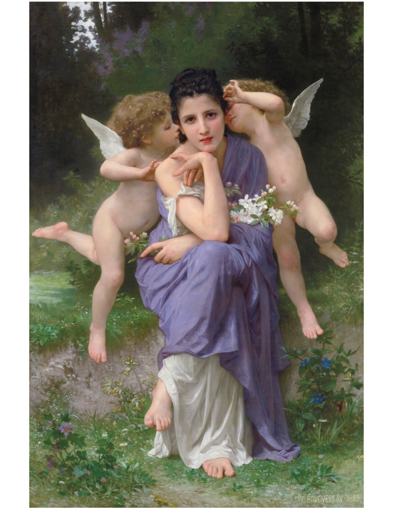 William Adolphe Bouguereau (French, 1825-1905), Chansons de printemps. 58¼ x 39  in (148 x 99  cm). Sold for $3,615,000 on 28 October 2019 at Christie’s in New York