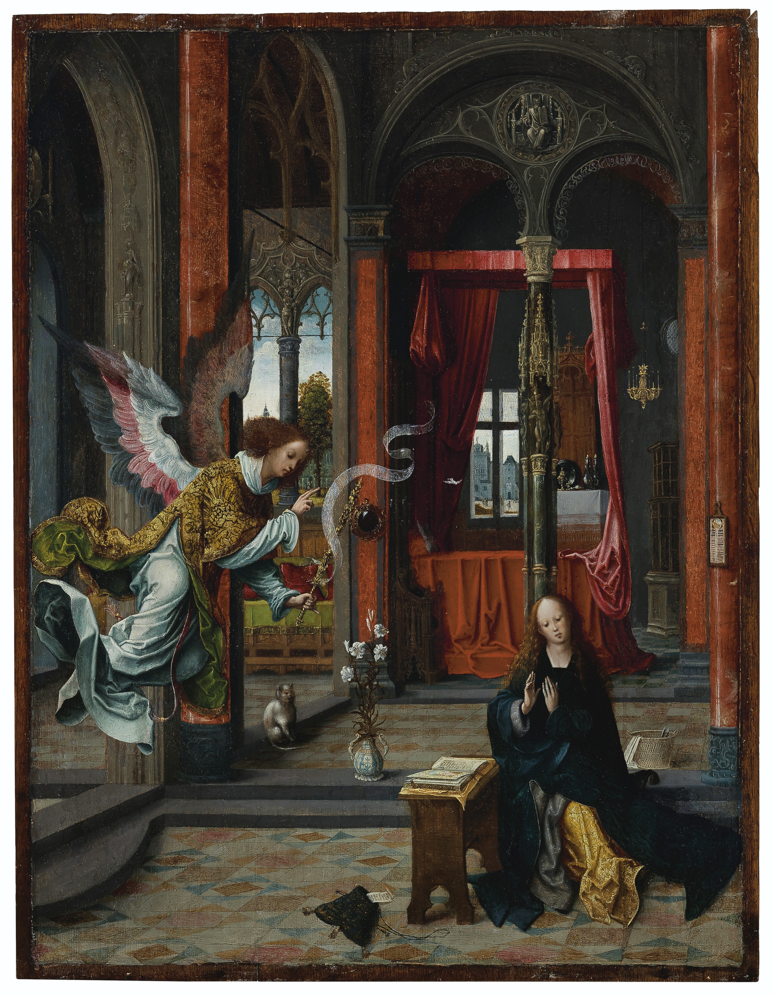 Jan de Beer (c. 1475-1528 or earlier), The Annunciation. 26&frac34; x 20⅝  in (67.9 x 52.4  cm). Sold for $1,215,000 on 29 October 2019 at Christie&rsquo;s in New York