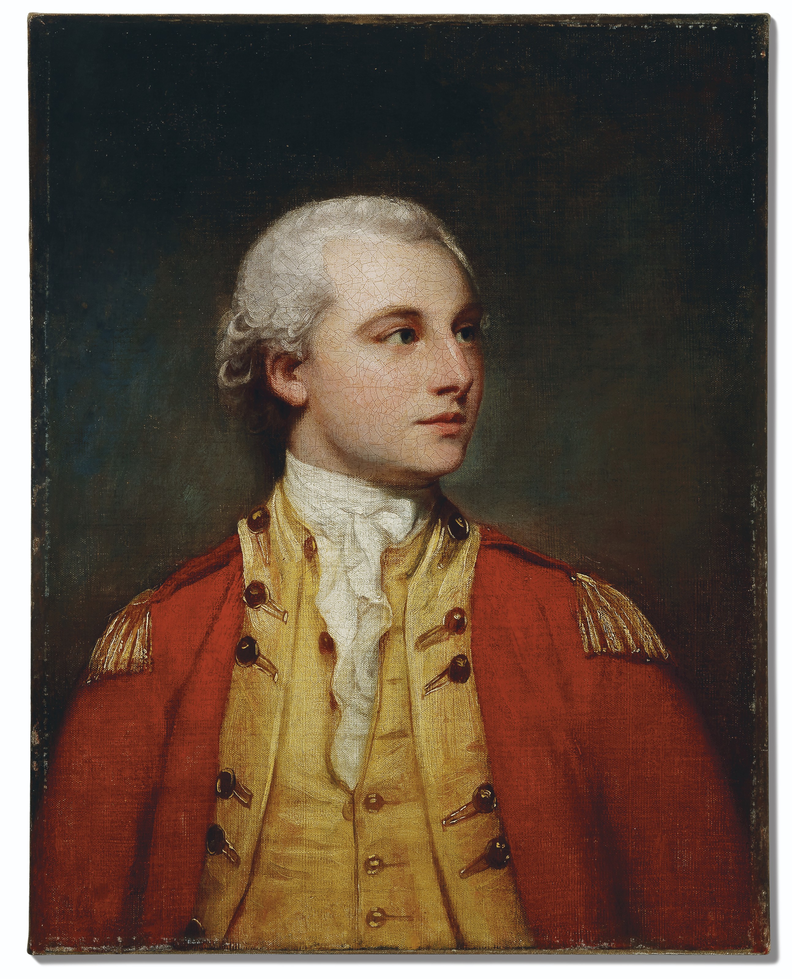 Portrait of an officer, traditionally identified as Colonel Colin MacKenzie (1754–1821), half-length, in a scarlet military coat