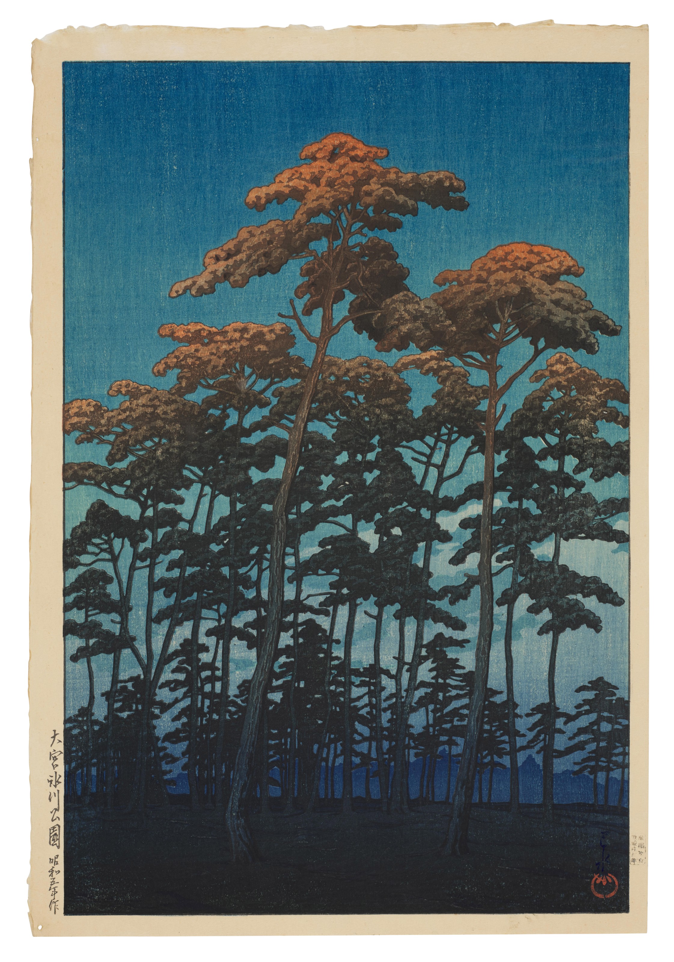 KAWASE HASUI (1883-1957), Omiya Hikawa koen (Hikawa Park, Omiya