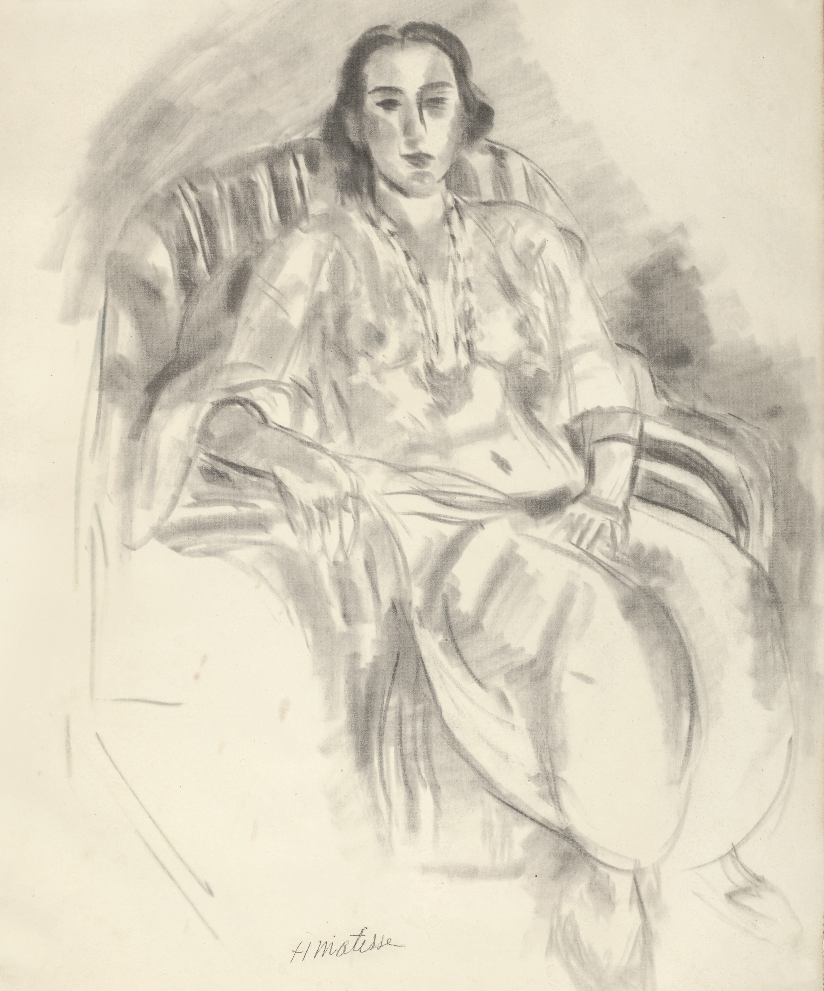 Etude au fauteuil rayé
