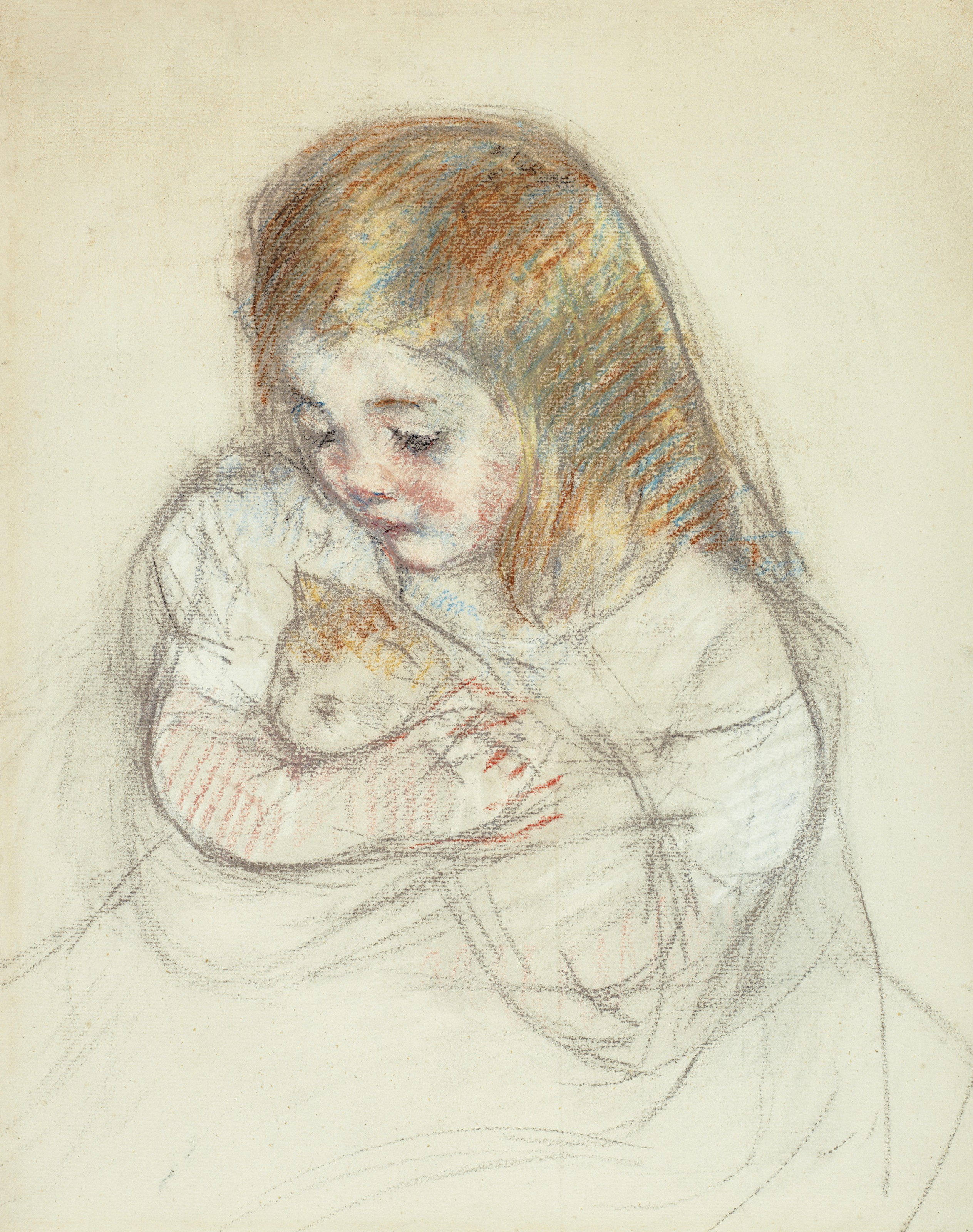 Sketch of 'Sara Holding a Cat'