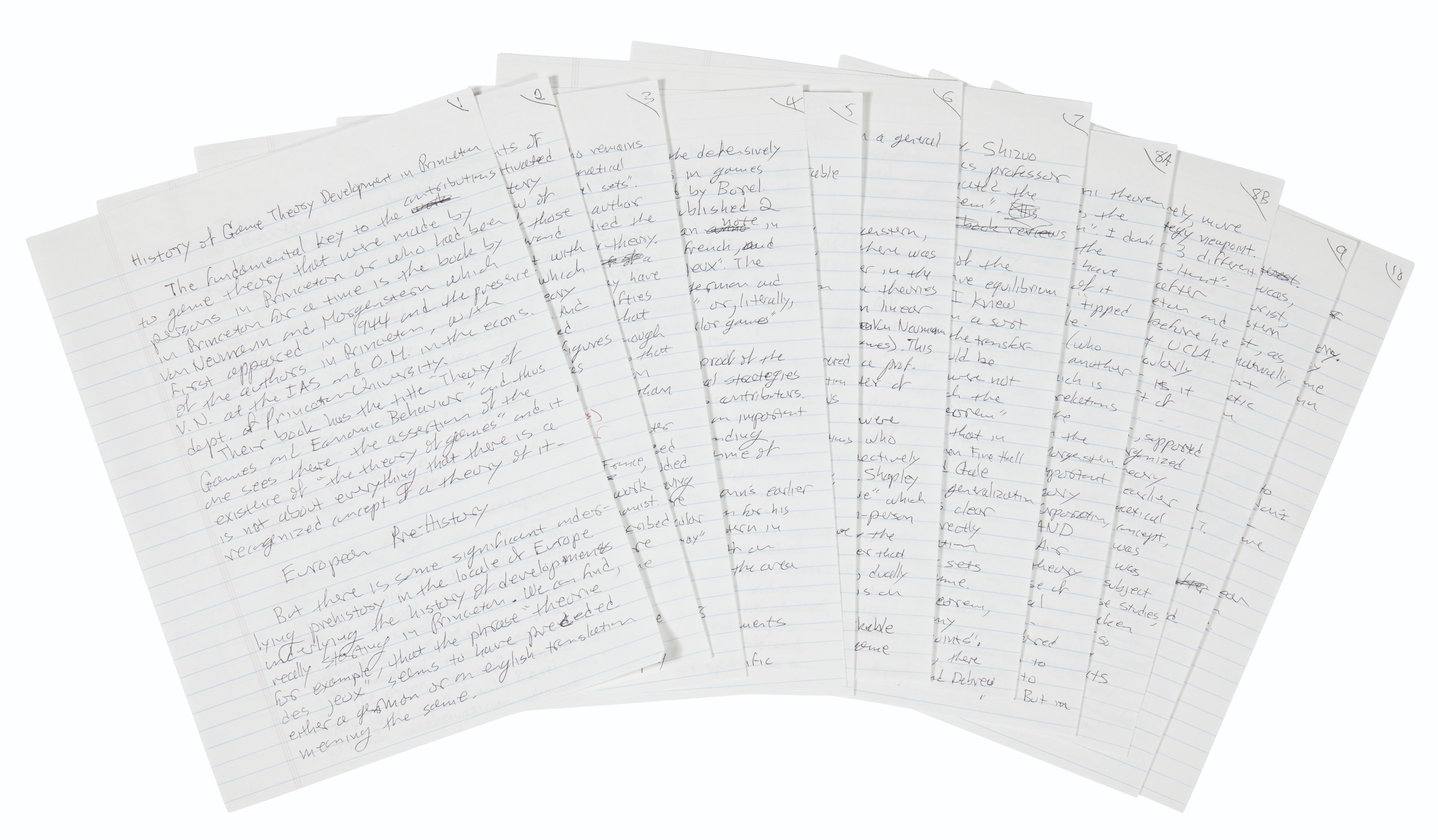 A Handwritten History Of Game Theory At Princeton John Forbes Nash Jr 2000s Books Manuscripts Manuscripts Documents Letters Christie S