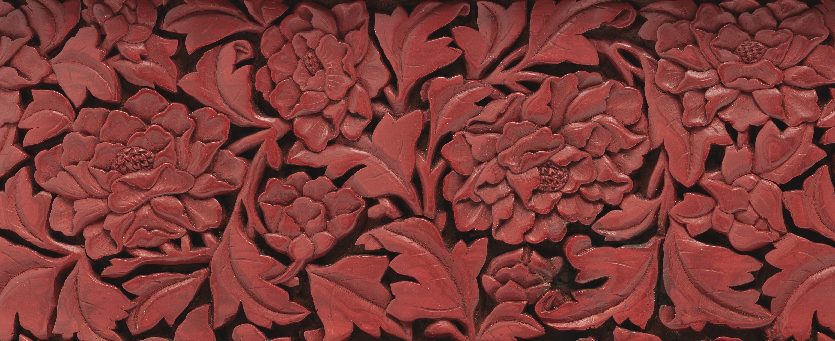 A Rare And Finely Carved Red Lacquer Mallet Form Vase China
