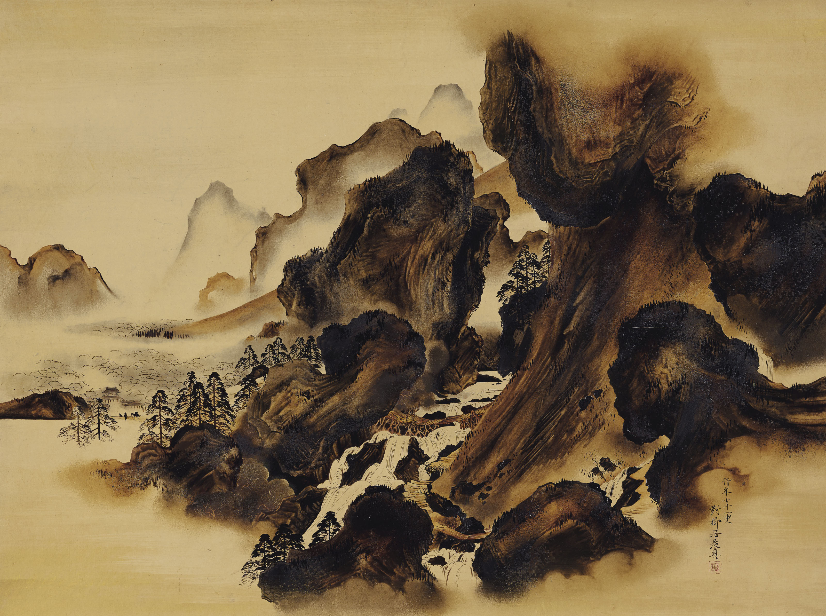 Shibata Zeshin (Japan, 1807-1891), The Narrow Road to Shu. 20 x 15  in (51 x 38  cm), excluding mount. Sold for $275,000 on 20 March 2019 at Christie’s in New York