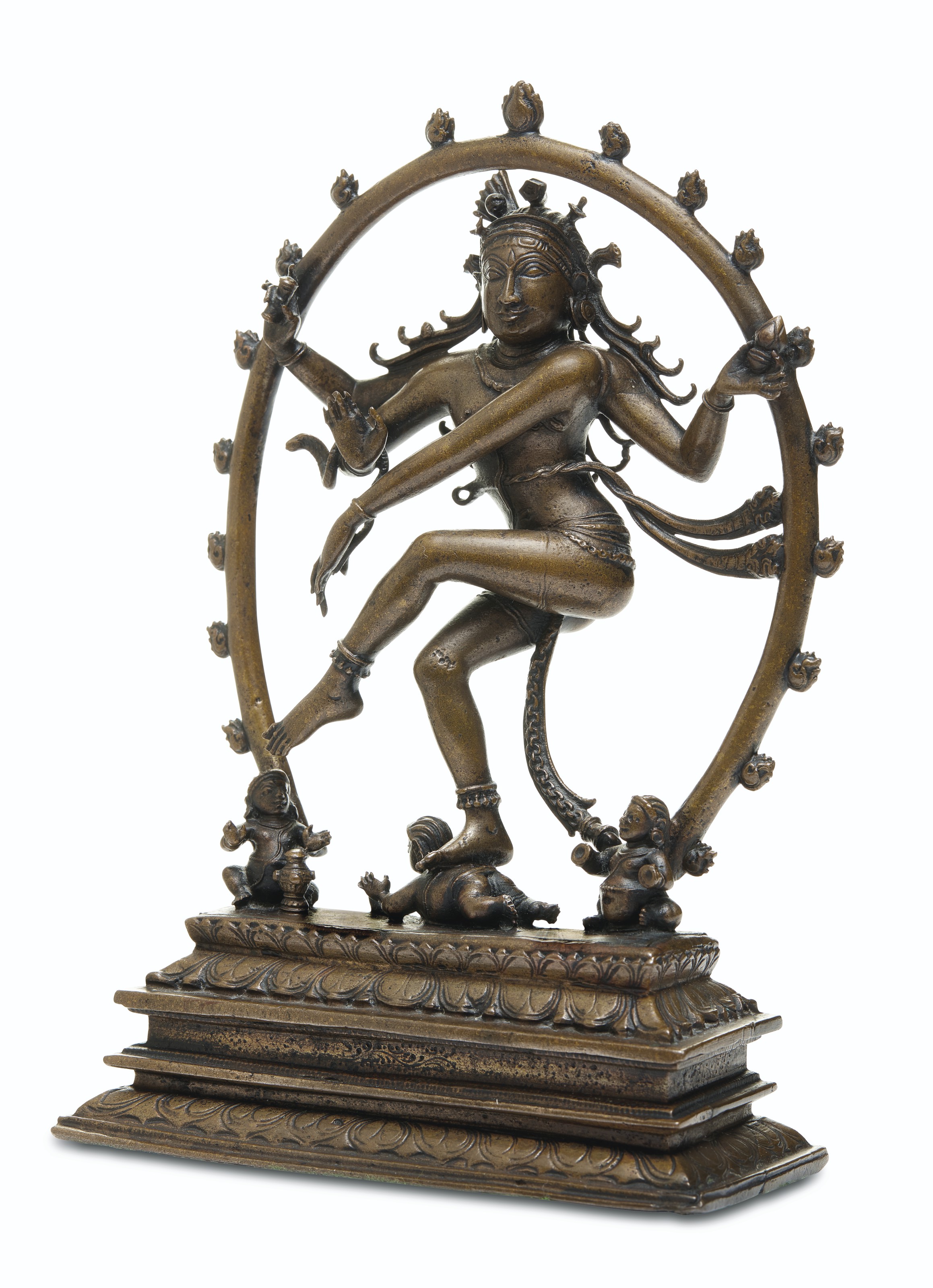 A RARE BRONZE FIGURE OF SHIVA NATARAJA , SOUTH INDIA, TAMIL NADU, CHOLA