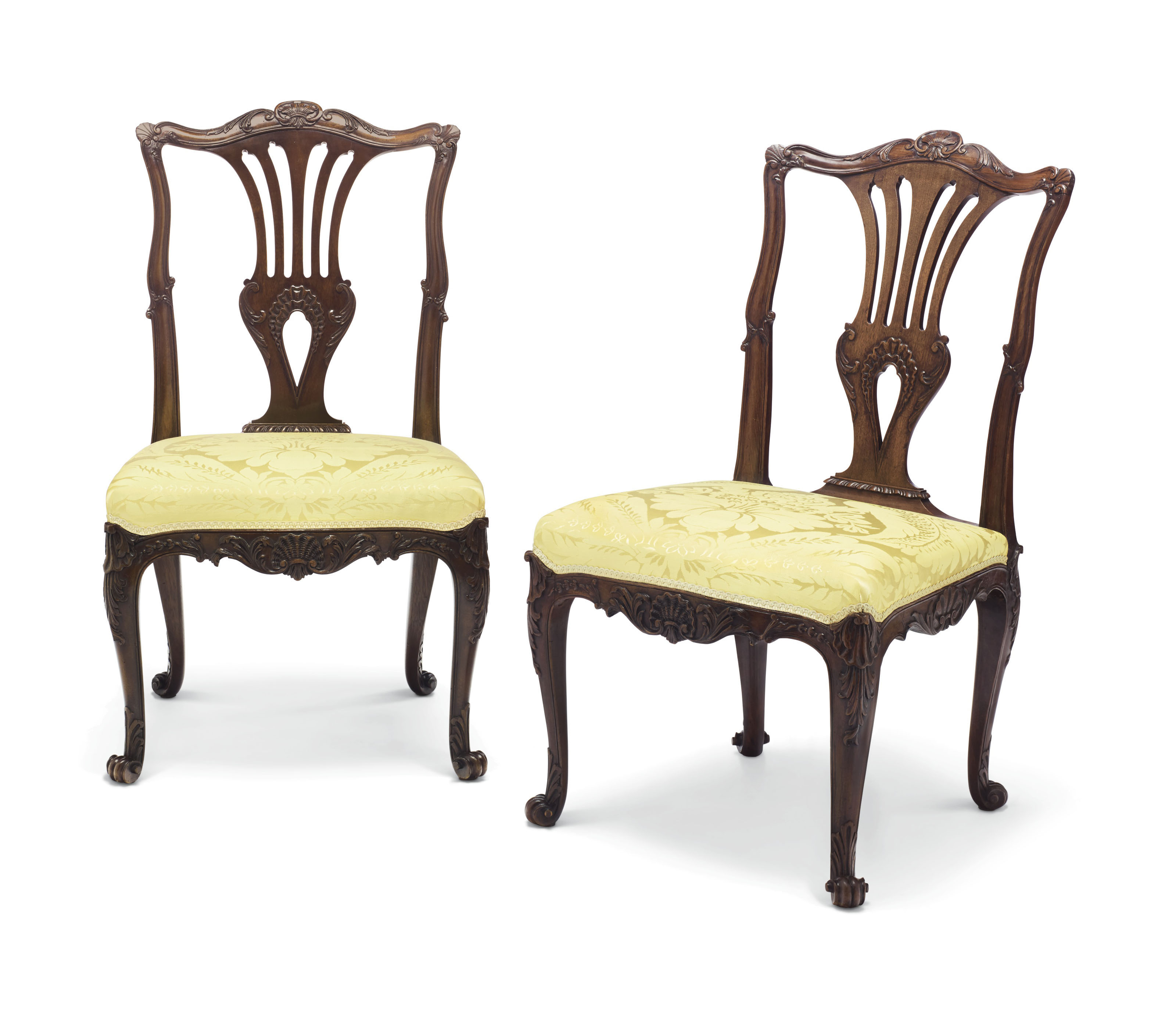 A Set Of Eight George Iii Solid Mahogany Dining Chairs Possibly