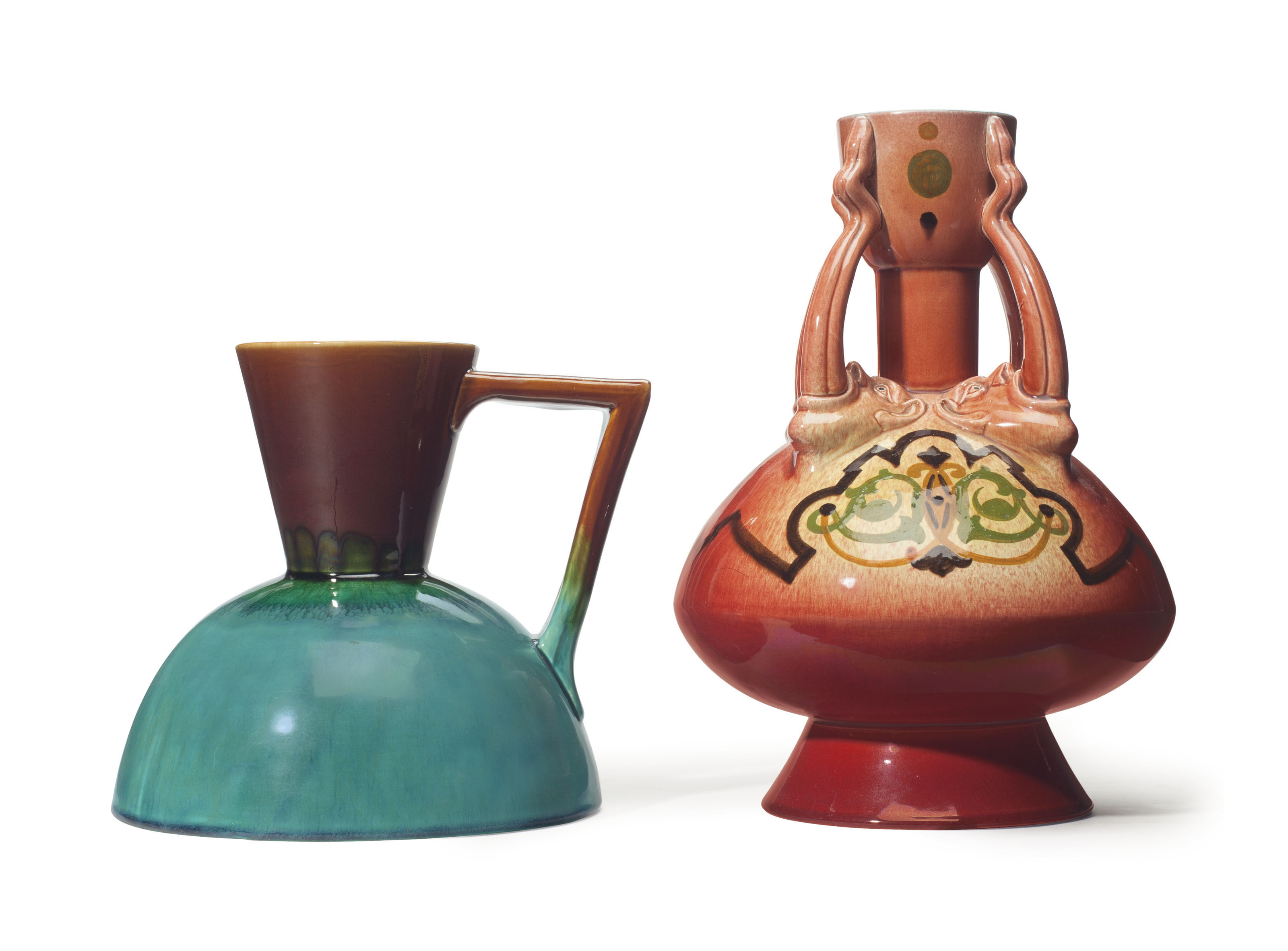 Christopher Dresser 1838 1904 A Tongues Vase And A Jug