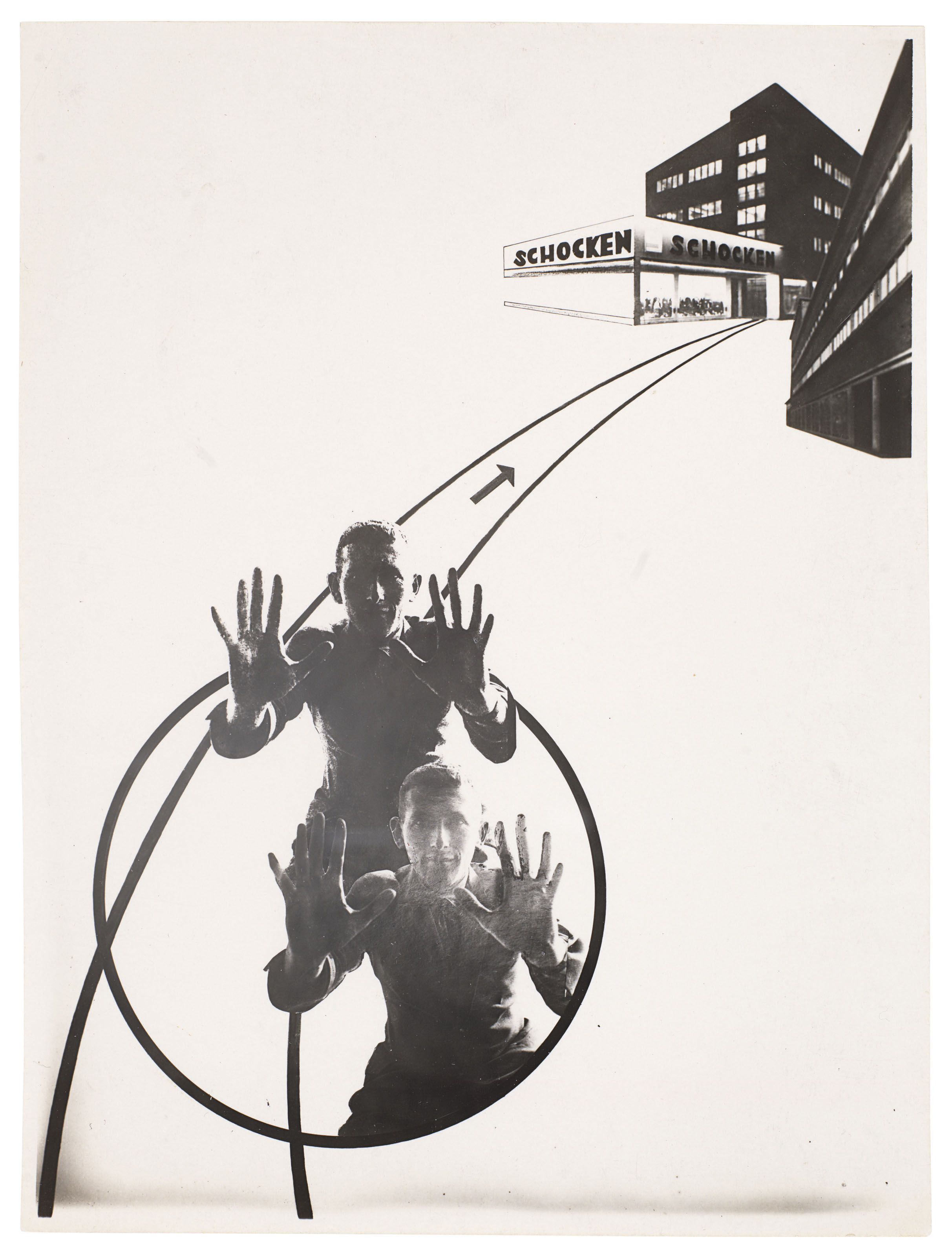 L&aacute;szl&oacute; Moholy-Nagy (1895-1946), Advertisement for Shocken Department Store (Variation of The Law of the Series), 1925. Image/sheet: 8⅞ x 6&frac34;  in (22.5 x 17.1  cm). Estimate: $50,000-70,000. Offered in The Face of the Century: Photographs from a Private Collection on 2 April 2019 at Christie&rsquo;s in New York