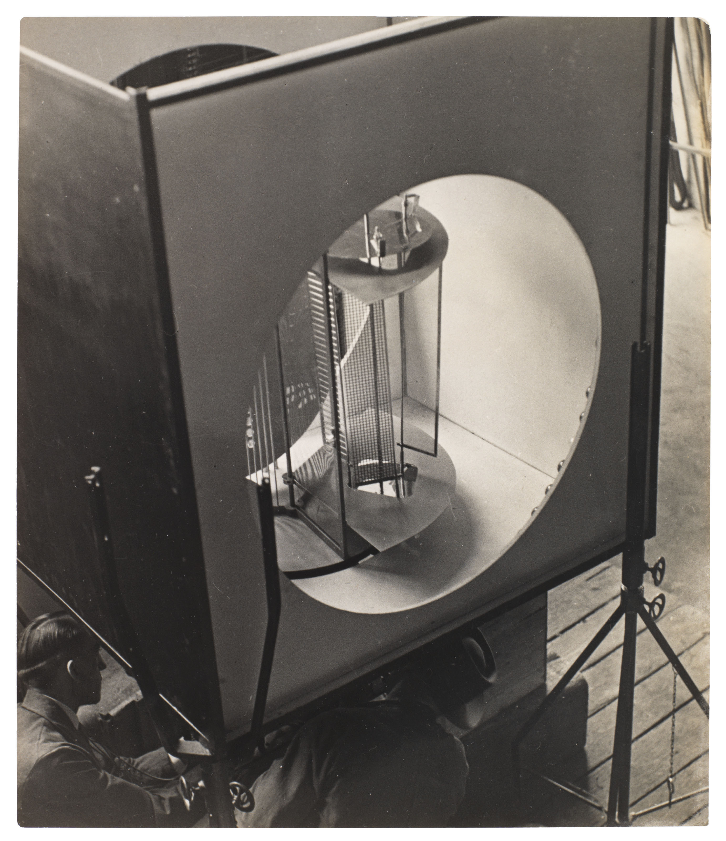L&aacute;szl&oacute; Moholy-Nagy (1895&ndash;1946), Light Prop for an Electric Stage (Light-Space Modulator), 1930. Image/sheet: 7⅜ x 6⅜  in (18.8 x 16.1  cm). Estimate: $15,000-25,000. Offered in The Face of the Century: Photographs from a Private Collection on 2 April 2019 at Christie&rsquo;s in New York