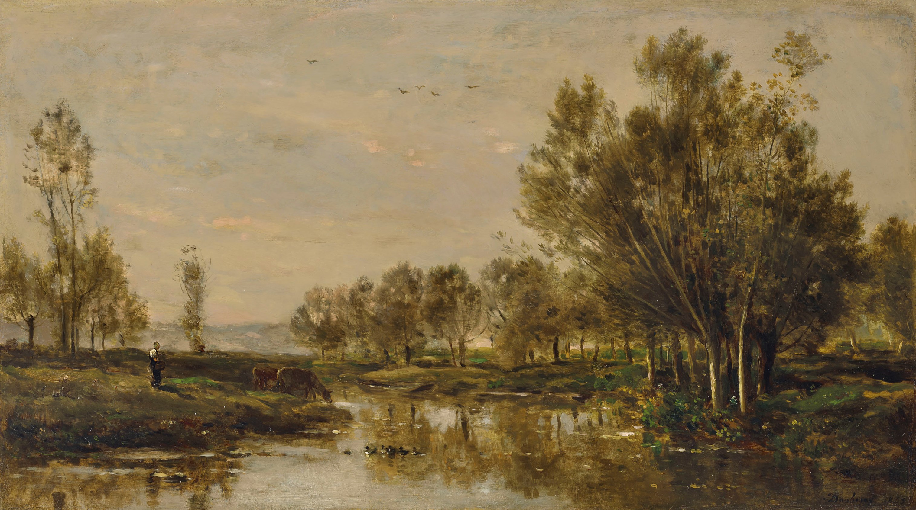 Charles-François Daubigny (Paris 1817-1878), La saulaie | Christie's