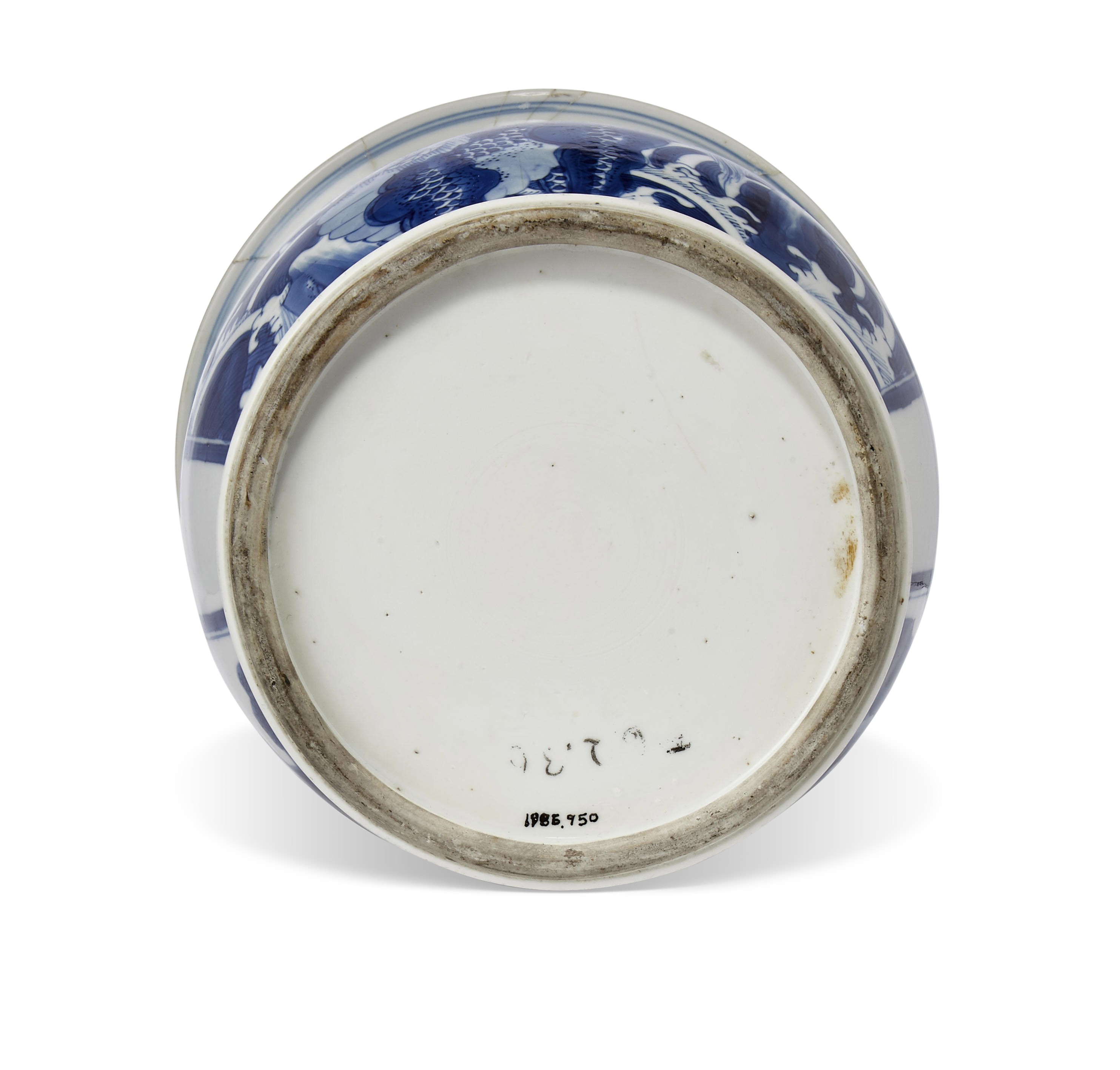 清康熙青花山水人物图凤尾尊, KANGXI PERIOD (1662-1722