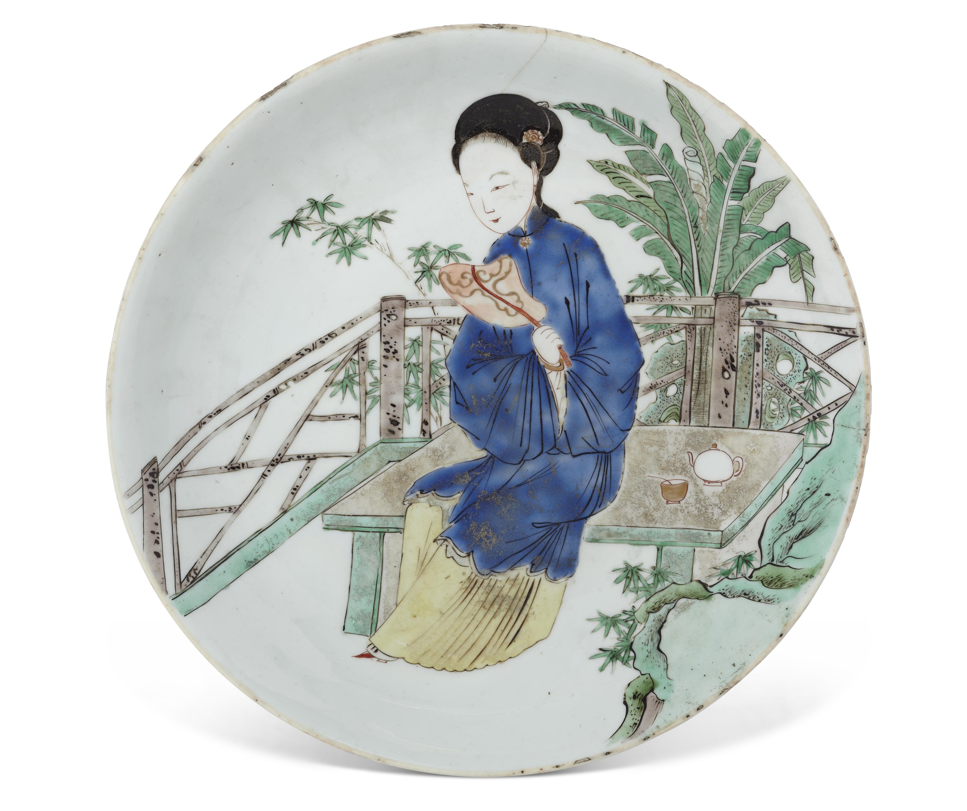 清康熙五彩仕女图盘, KANGXI PERIOD (1662-1722) | Christie's