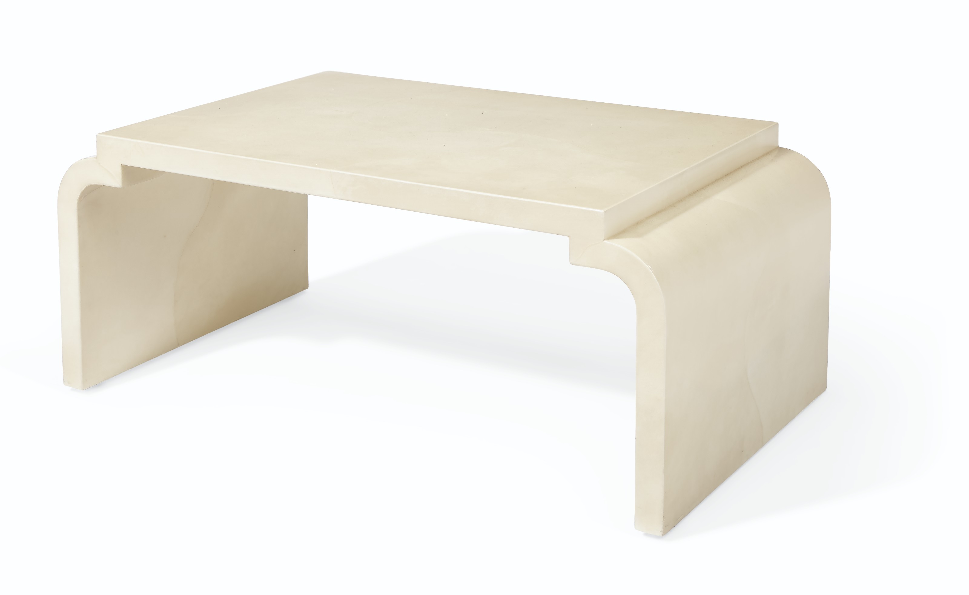 A Modern Parchment Veneered And Resin Coated Low Table Late 20th