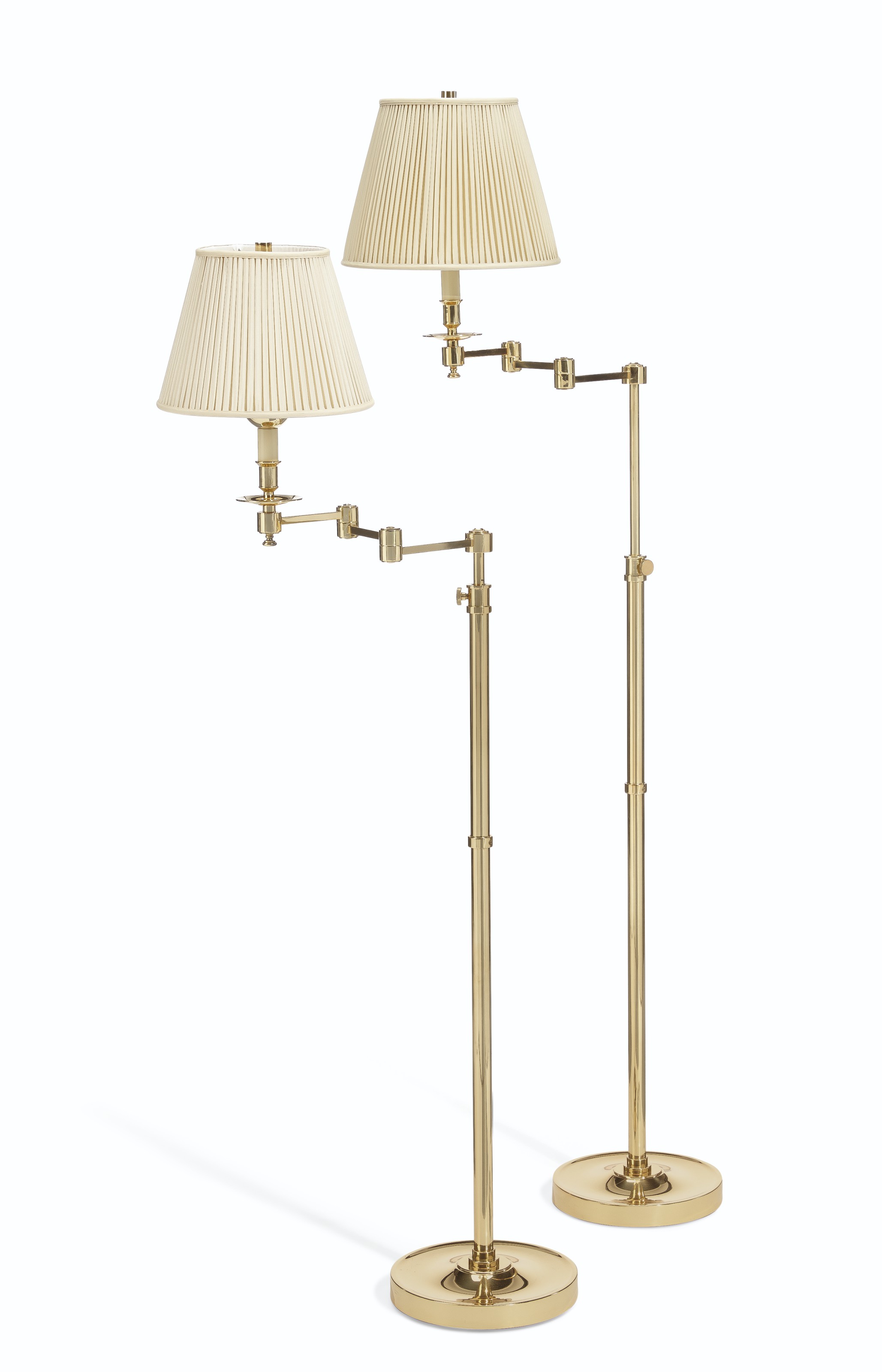 Swing arm sales floor lamp brass