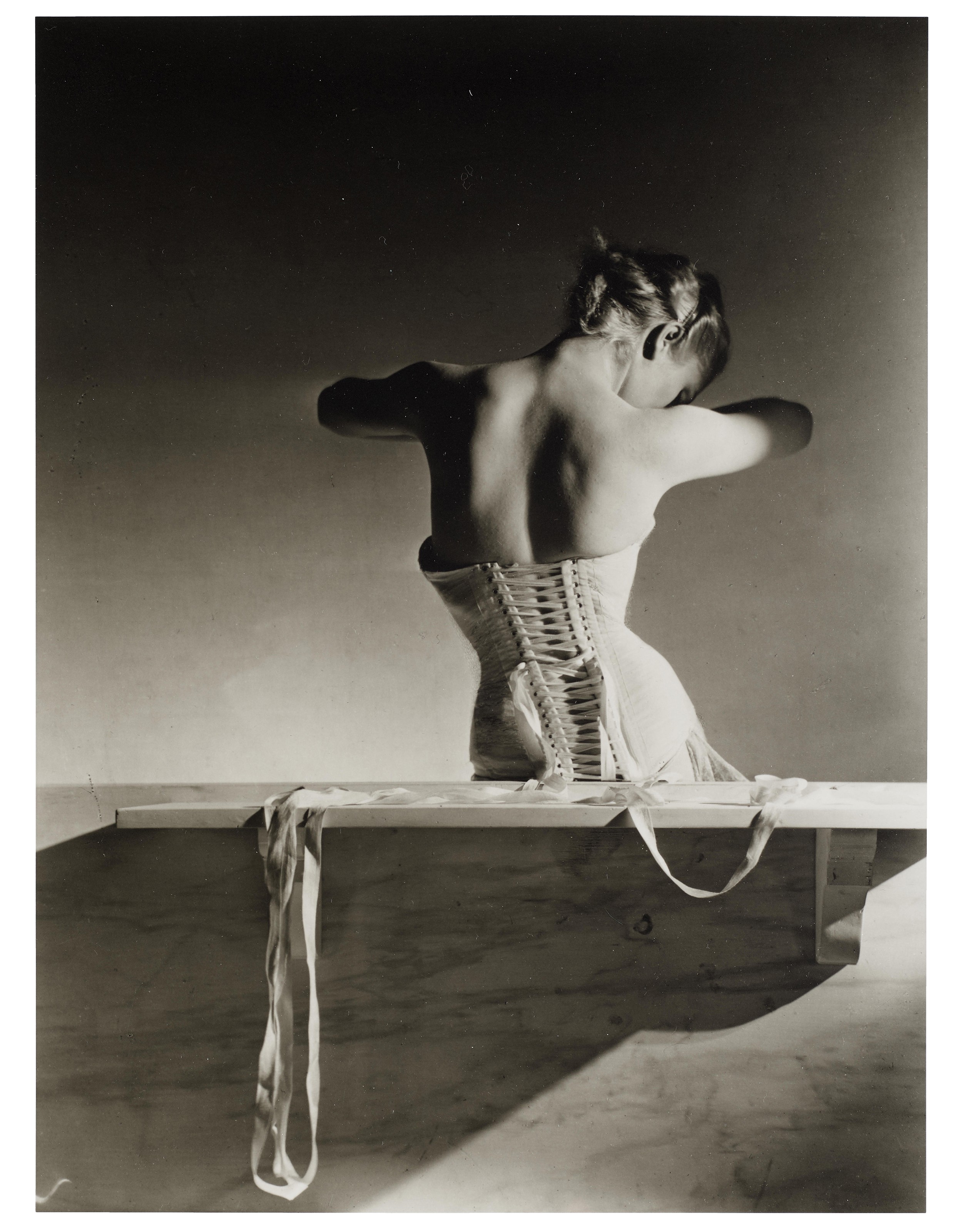 Horst P. Horst (1906-1999), Mainbocher Corset, 1939. Gelatin silver print, printed 1980s. Sheet: 13⅞ x 10⅞ in (35.2 x 27.6 cm). Estimate: $8,000-12,000. Offered in 
Fashion Photo, 2-11 December 2019, Online