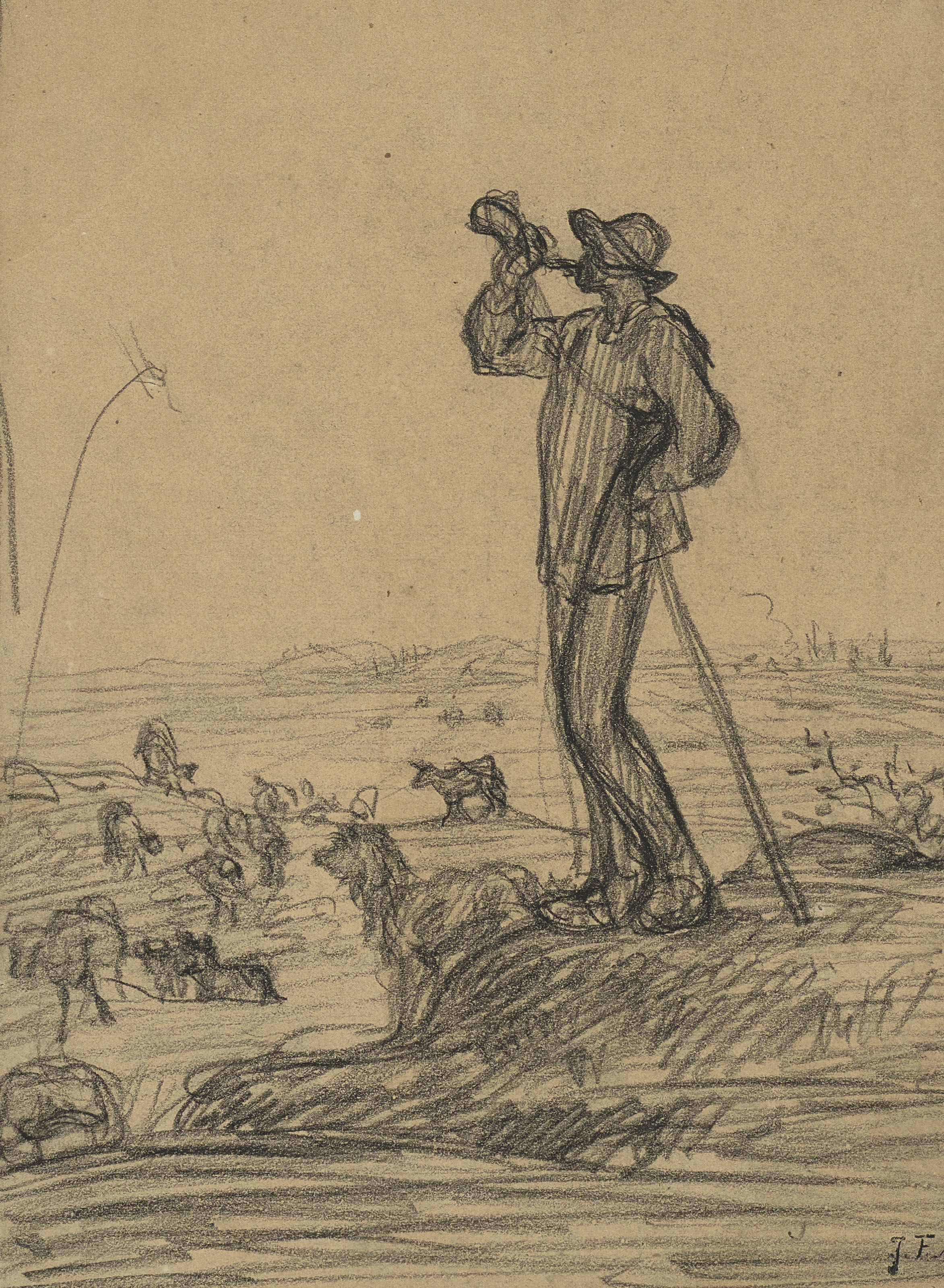 JEANFRANÇOIS MILLET (GRUCHY 18141875 , Vacher et son chien