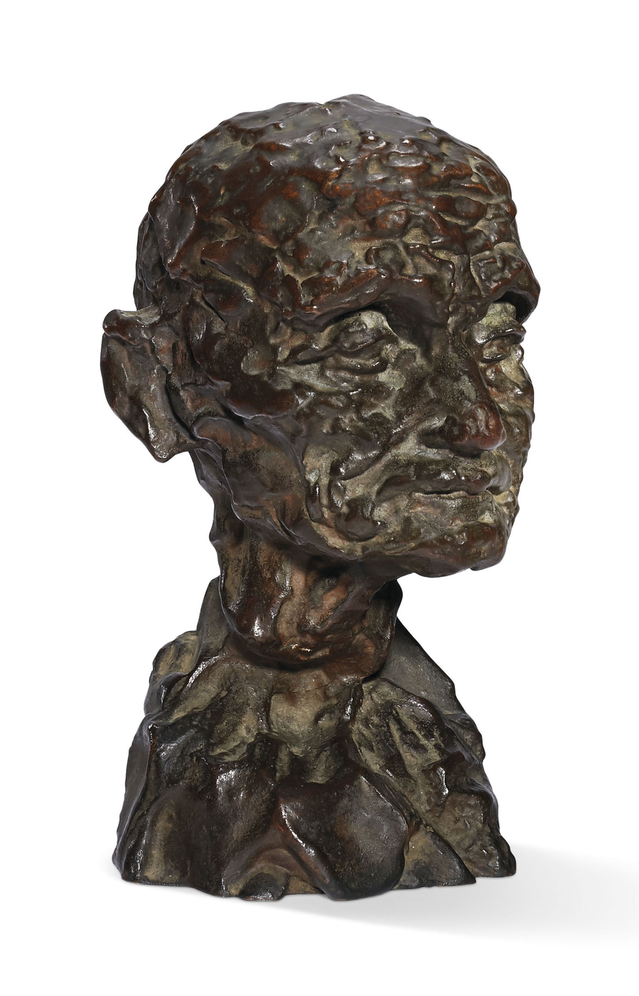 Camille Claudel (1864-1943), L&rsquo;&Acirc;ge m&ucirc;r or T&ecirc;te de vieil homme or &Eacute;tude pour L&rsquo;&Acirc;ge m&ucirc;r, conceived in 1894. Bronze with brown patina. Height: 7⅛ in. This bronze cast by 1920 in an edition of two. Sold for &euro;212,500 on 29 March 2019 at Christie&rsquo;s in Paris