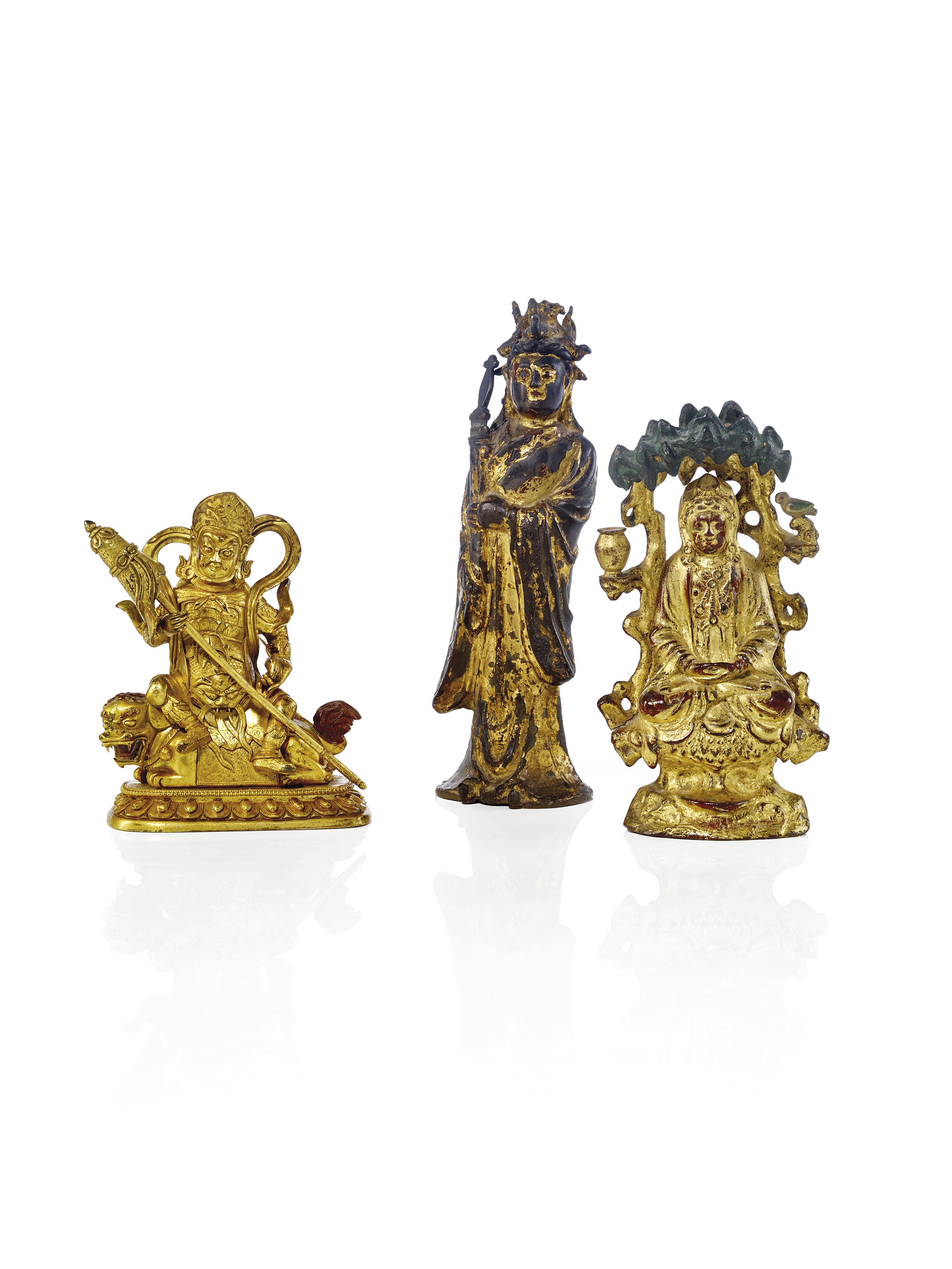 rare statue de guhyasadhana lokeshvara en bronze dore